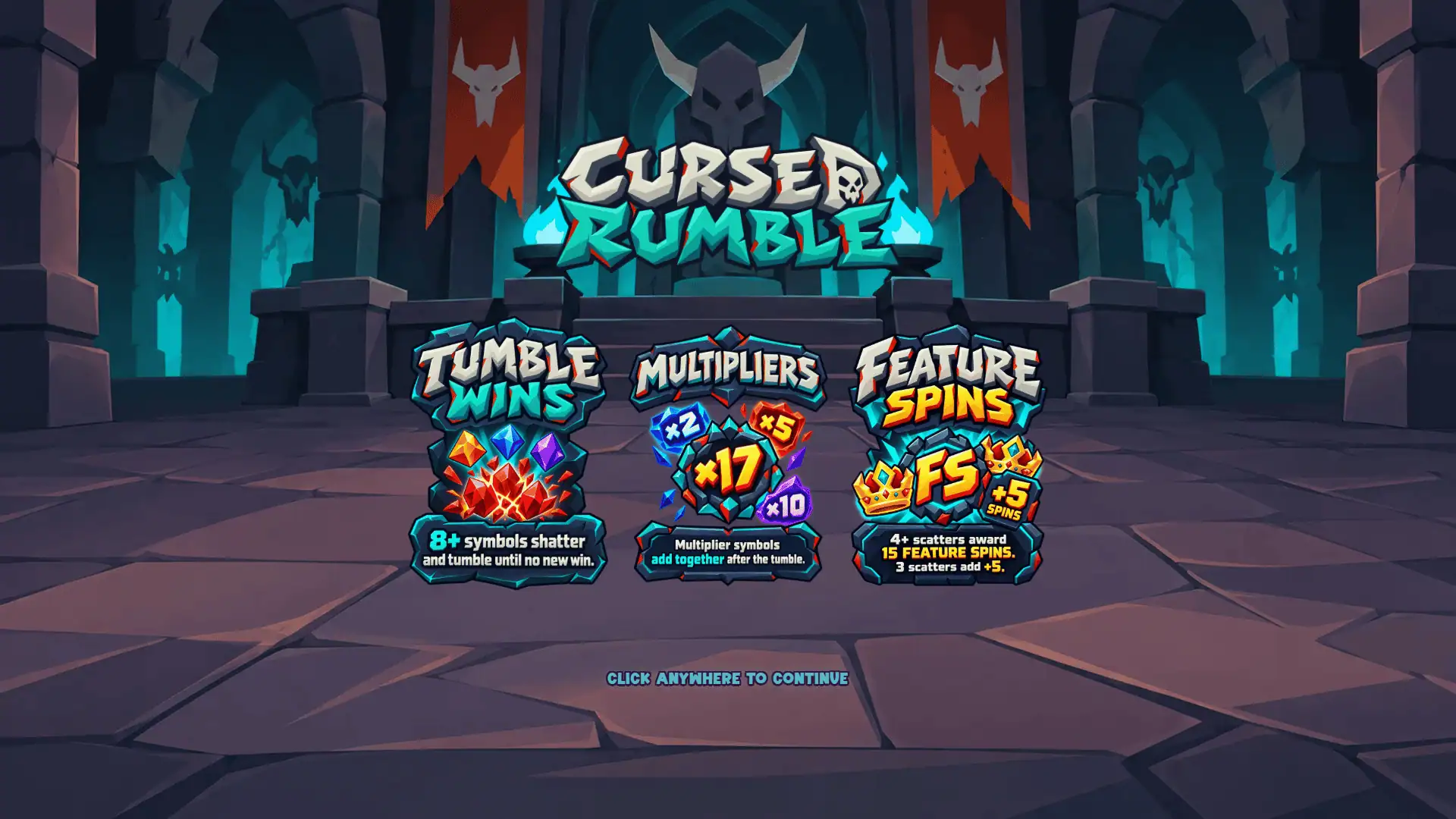 Cursed Rumble slot intro screen