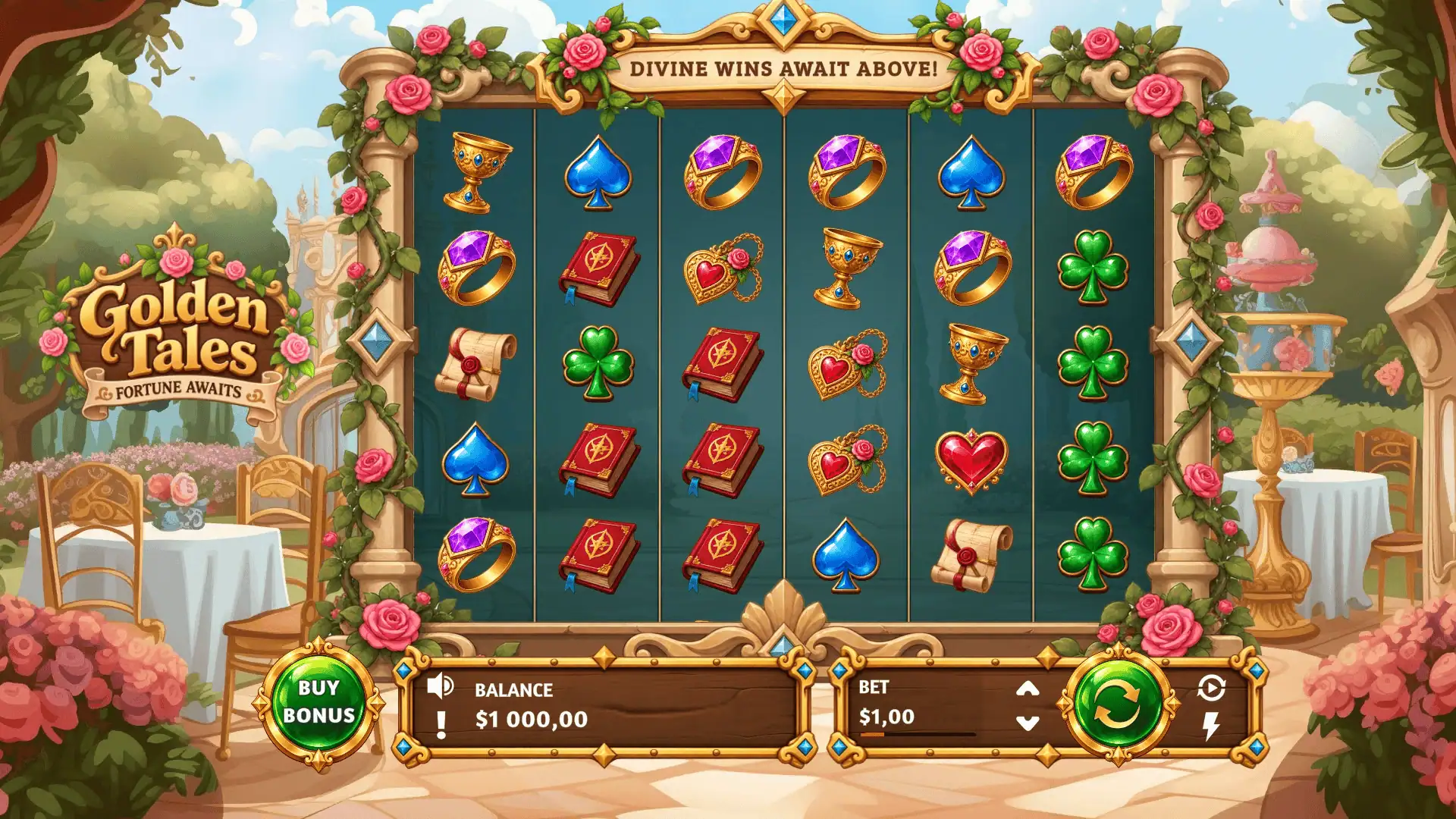 Golden Tales slot gameplay reels