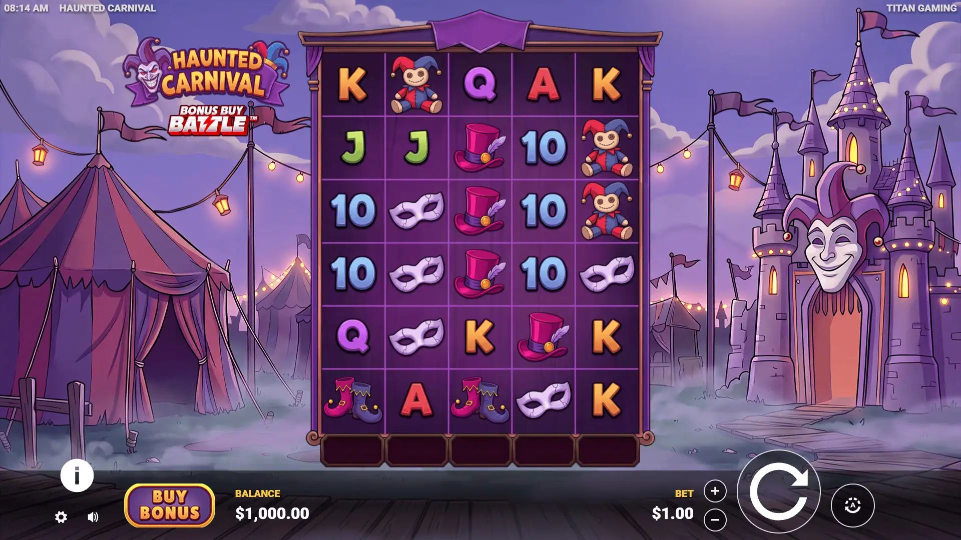 Haunted Carnival slot gameplay reels