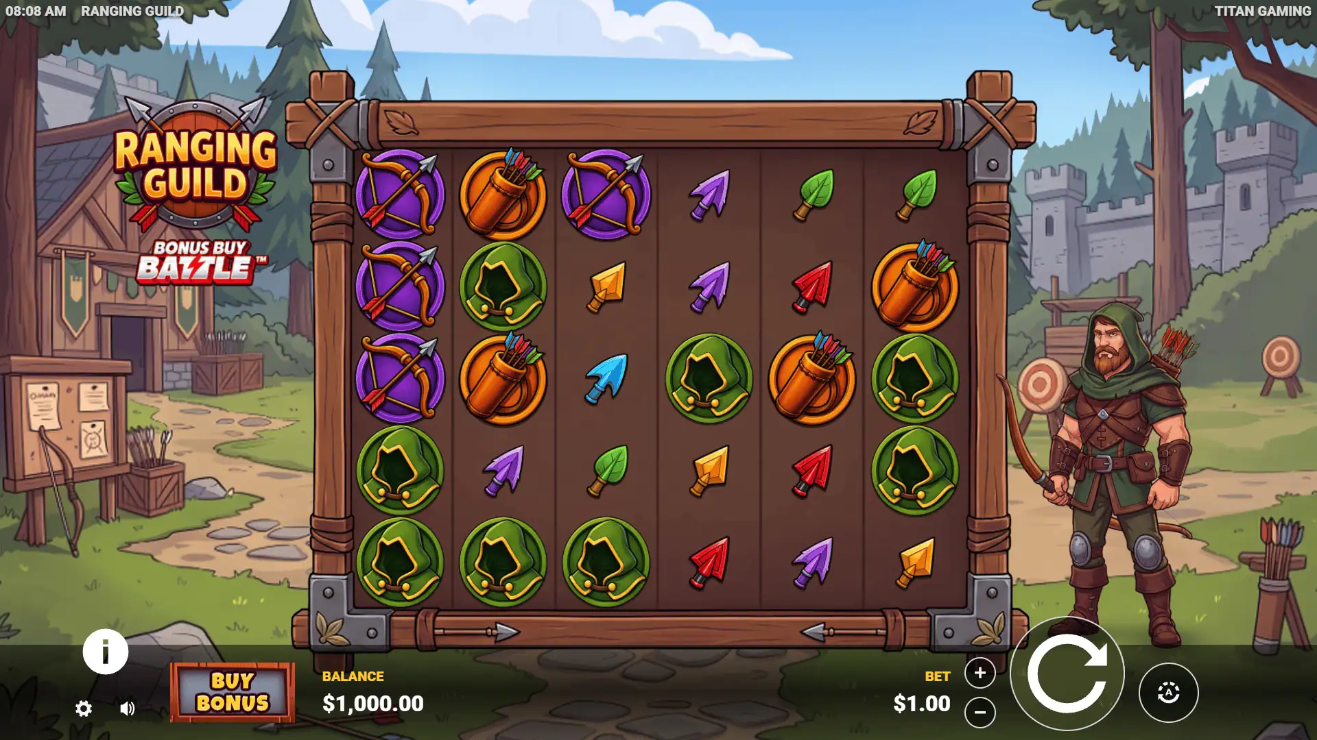 Ranging Guild slot gameplay reels