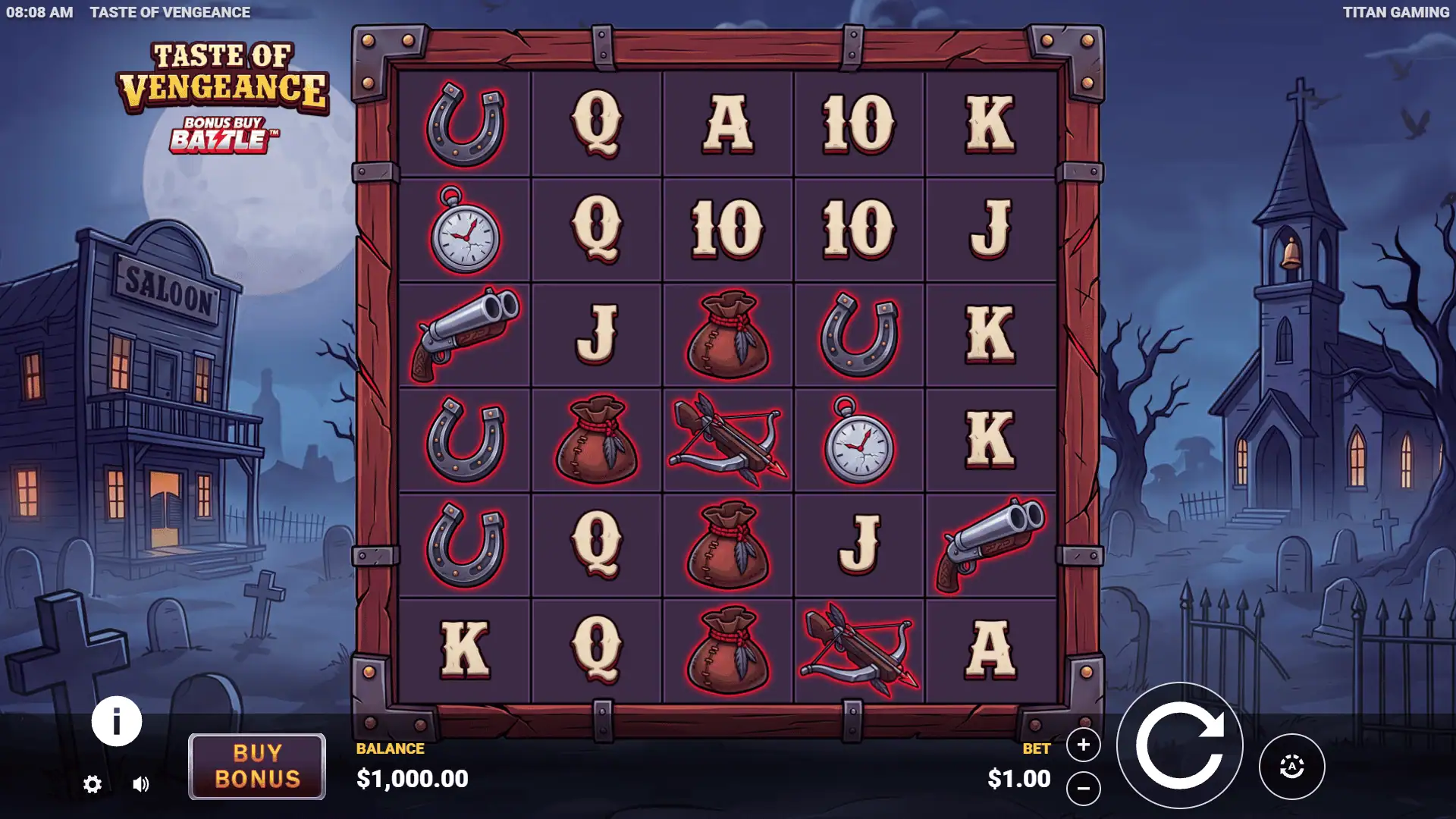 Taste of Vengeance slot gameplay reels