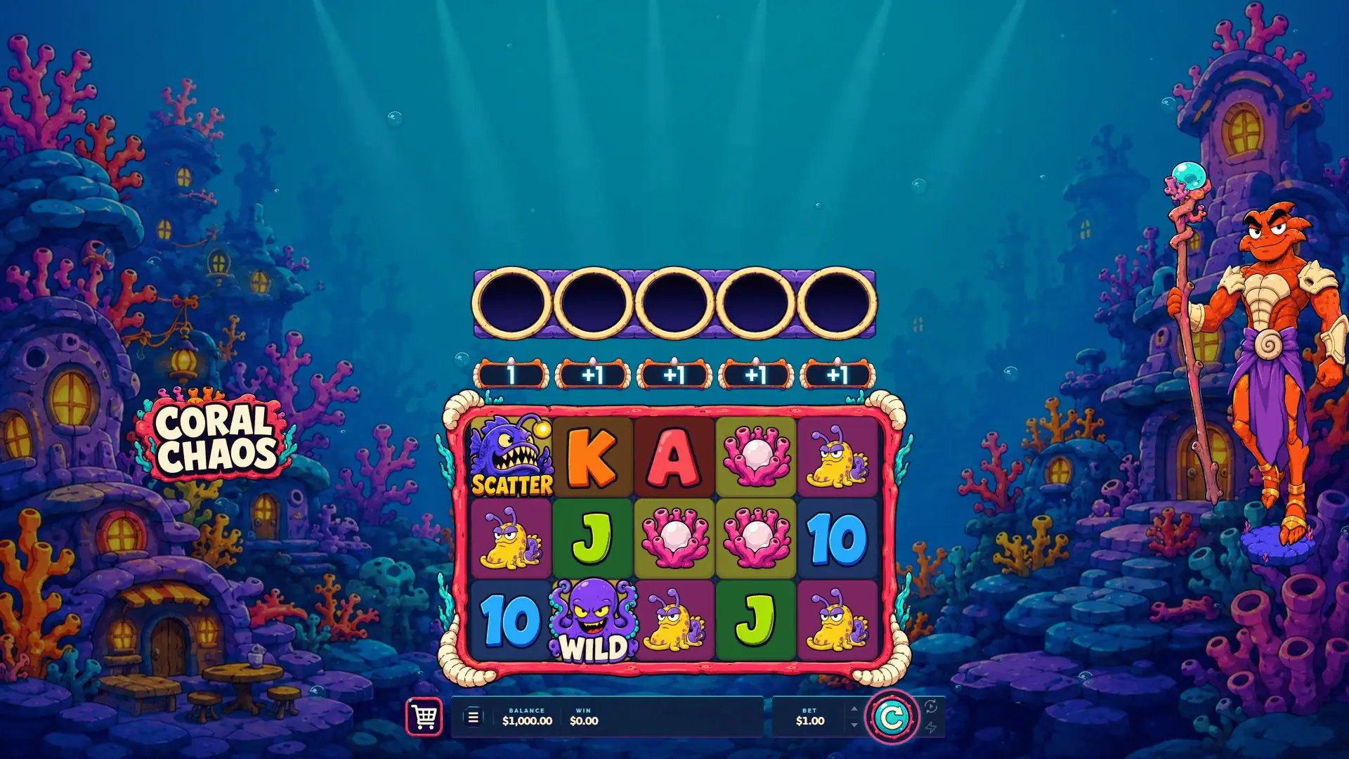 Coral Chaos slot gameplay reels
