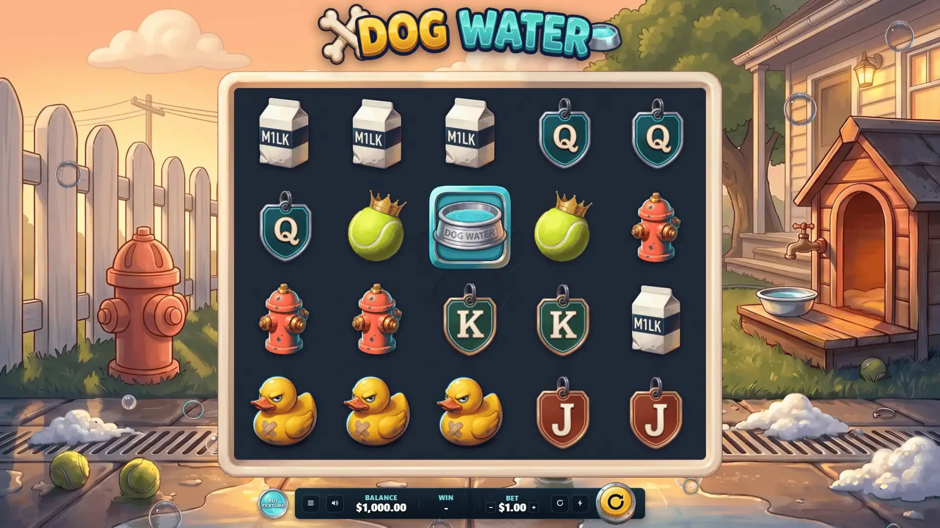 Dog Water slot gameplay reels