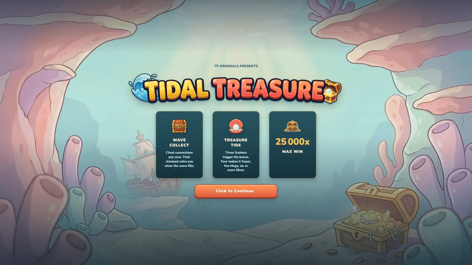 Tidal Treasure slot intro screen
