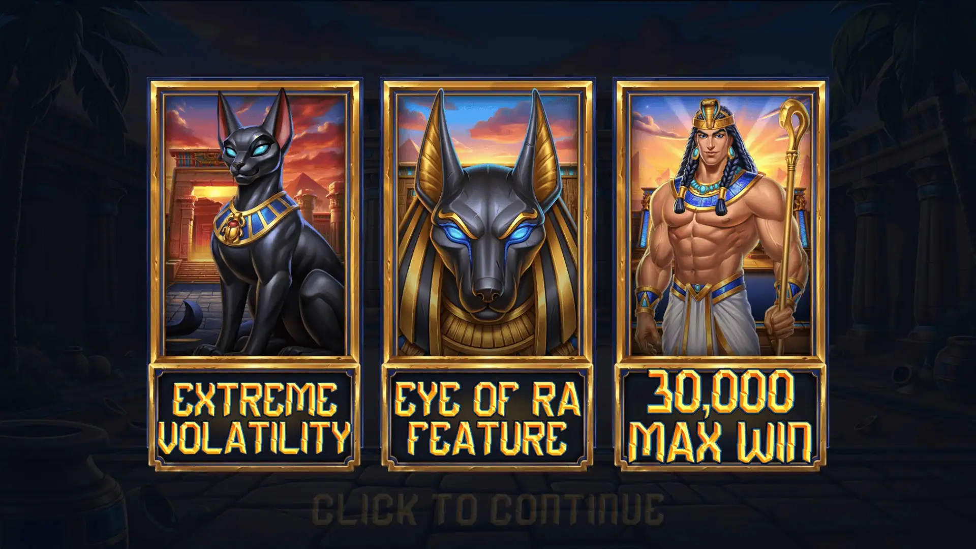 Ra&rsquo;s Treasure slot intro screen