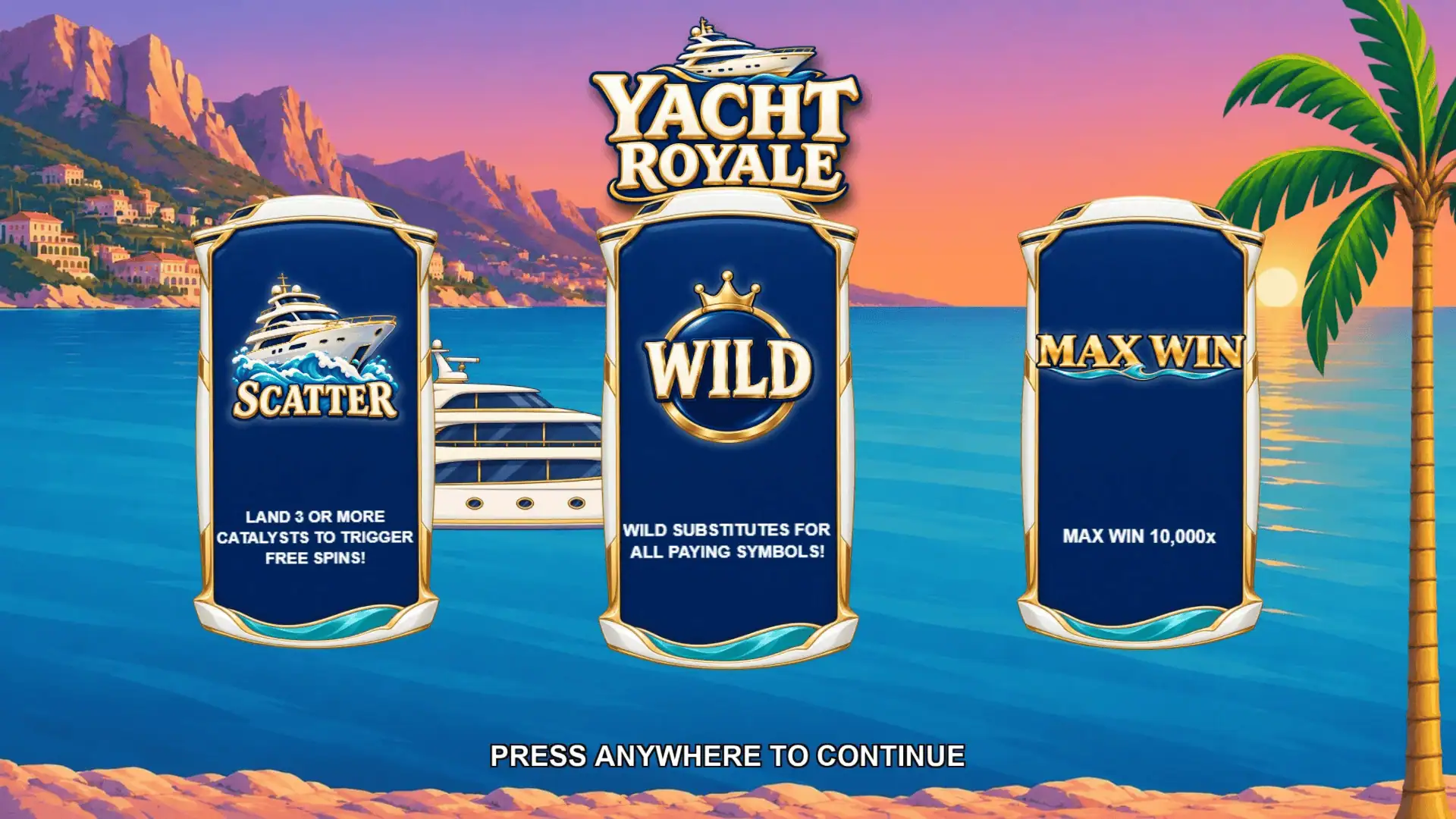 Yacht Royale slot intro screen