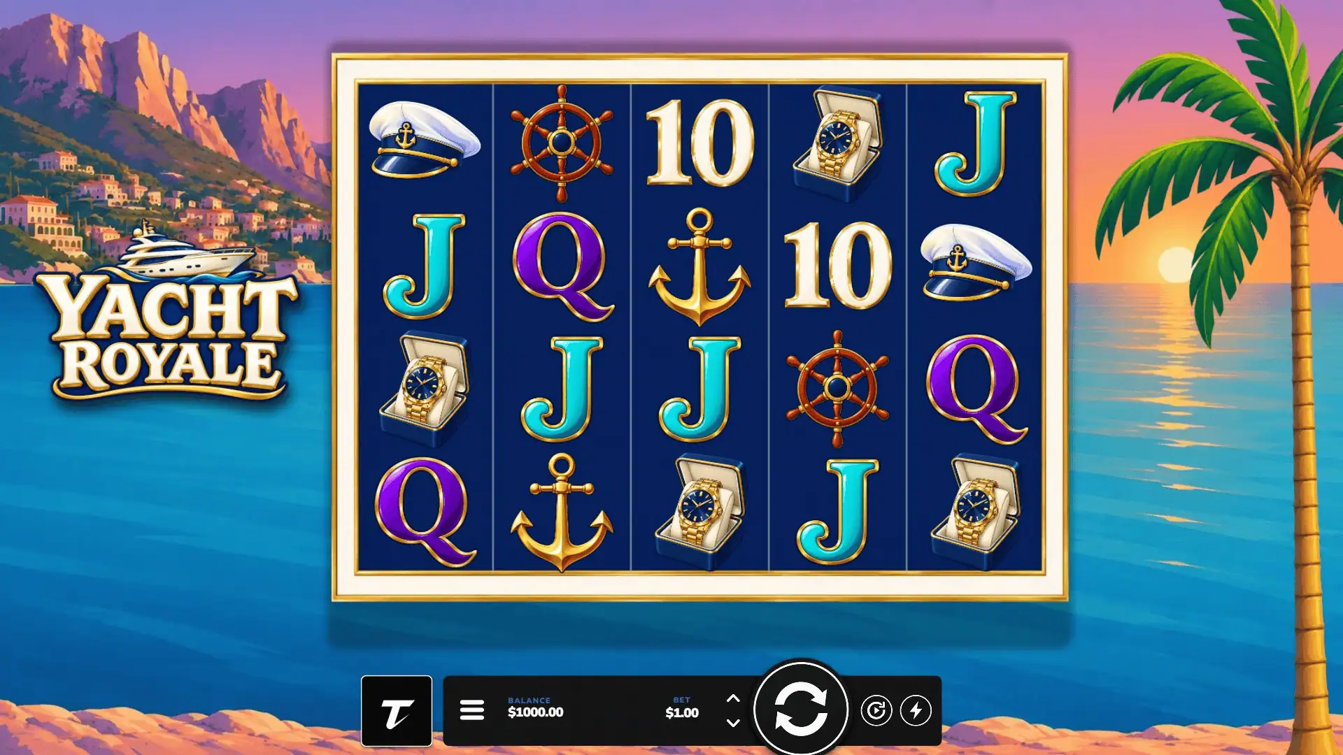 Yacht Royale slot gameplay reels