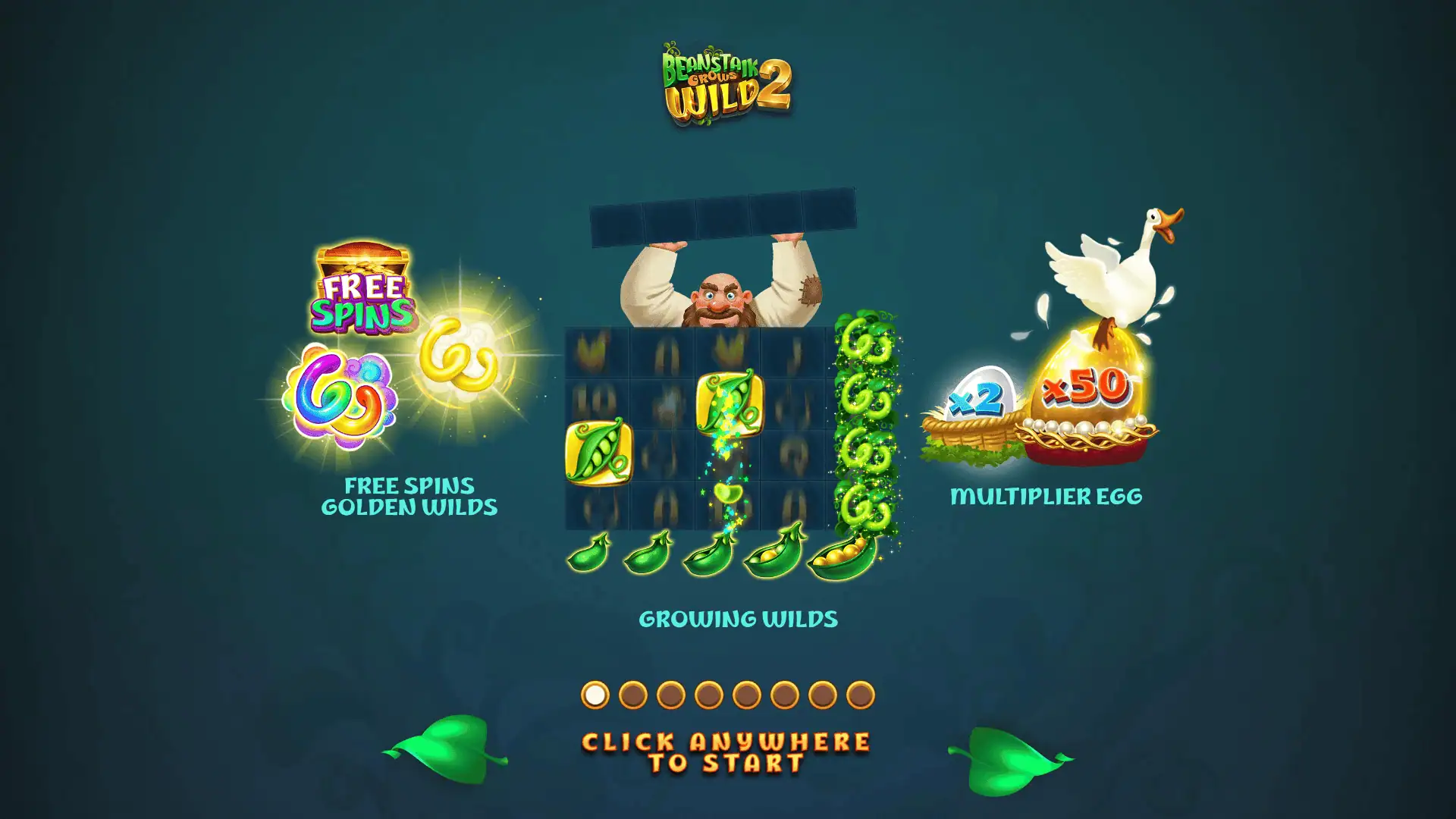 Beanstalk Grows Wild 2 slot intro screen