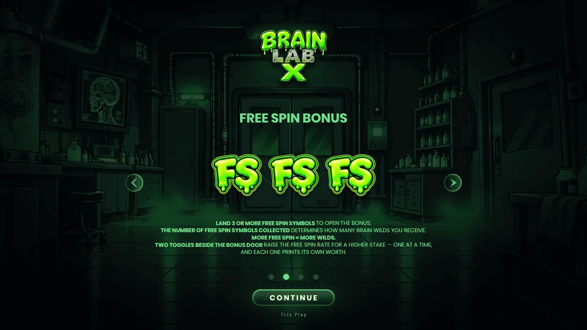Brain Lab X slot intro screen