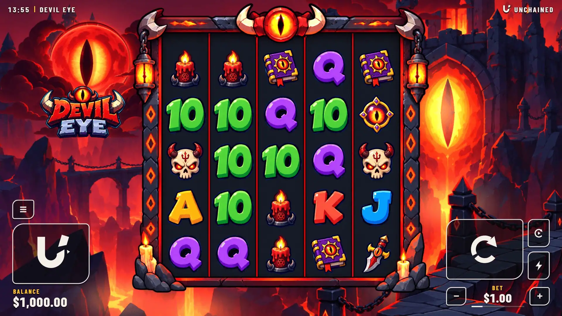 Devil Eye slot gameplay reels