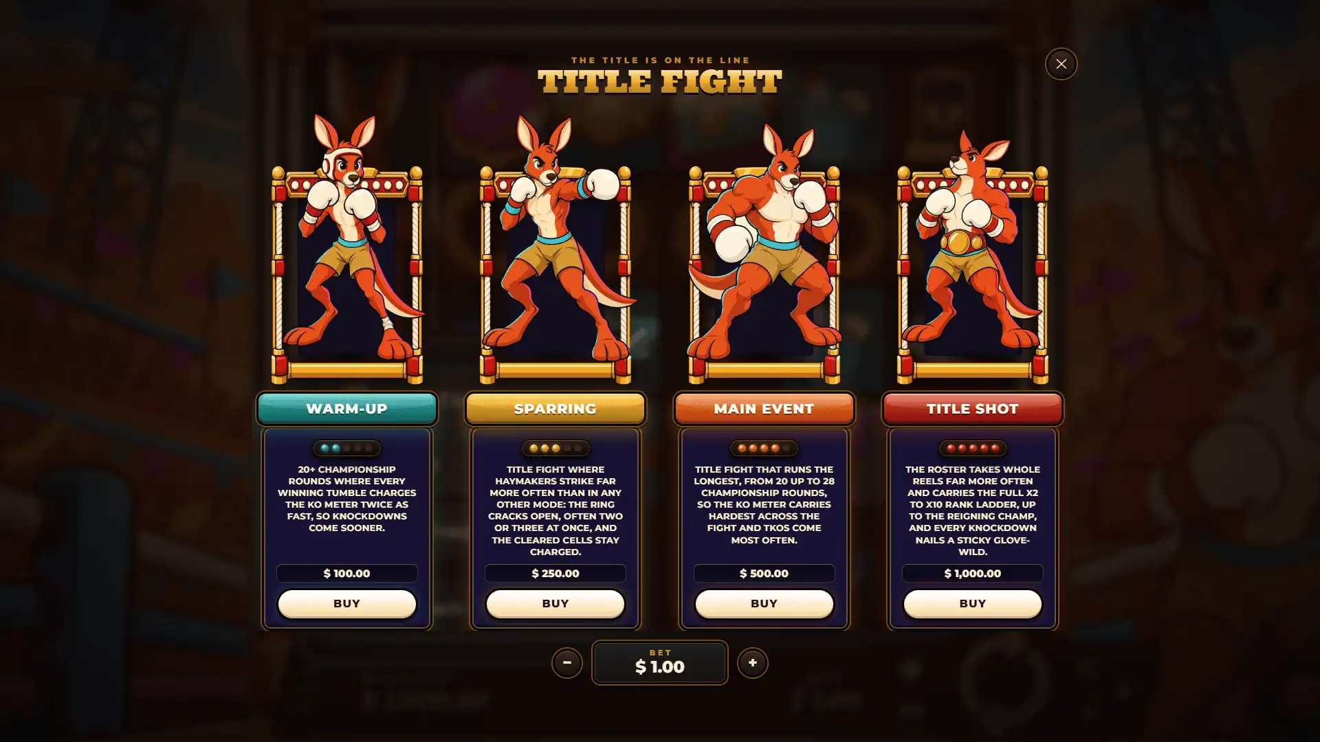 Boxaroo bonus buy menu