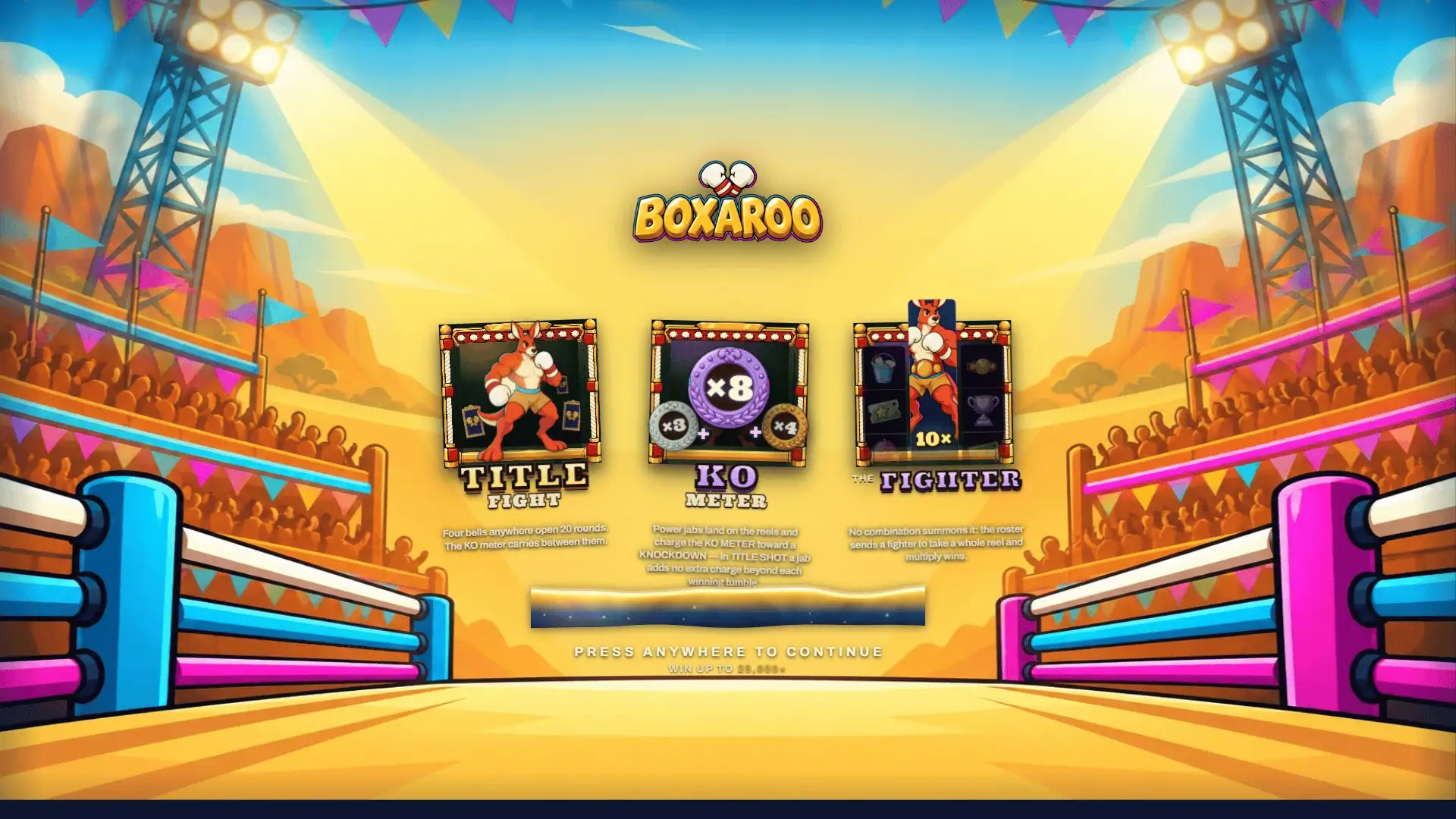 Boxaroo slot intro screen