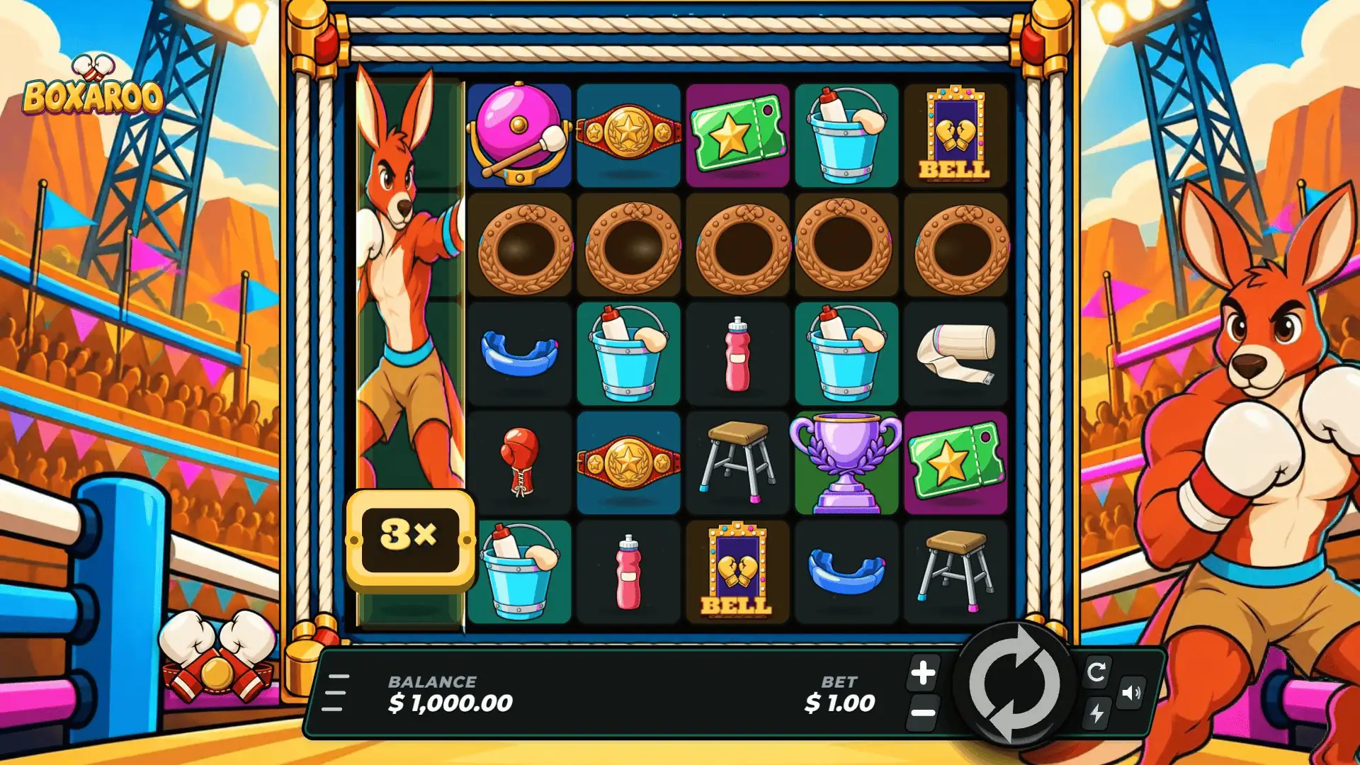 Boxaroo slot gameplay reels