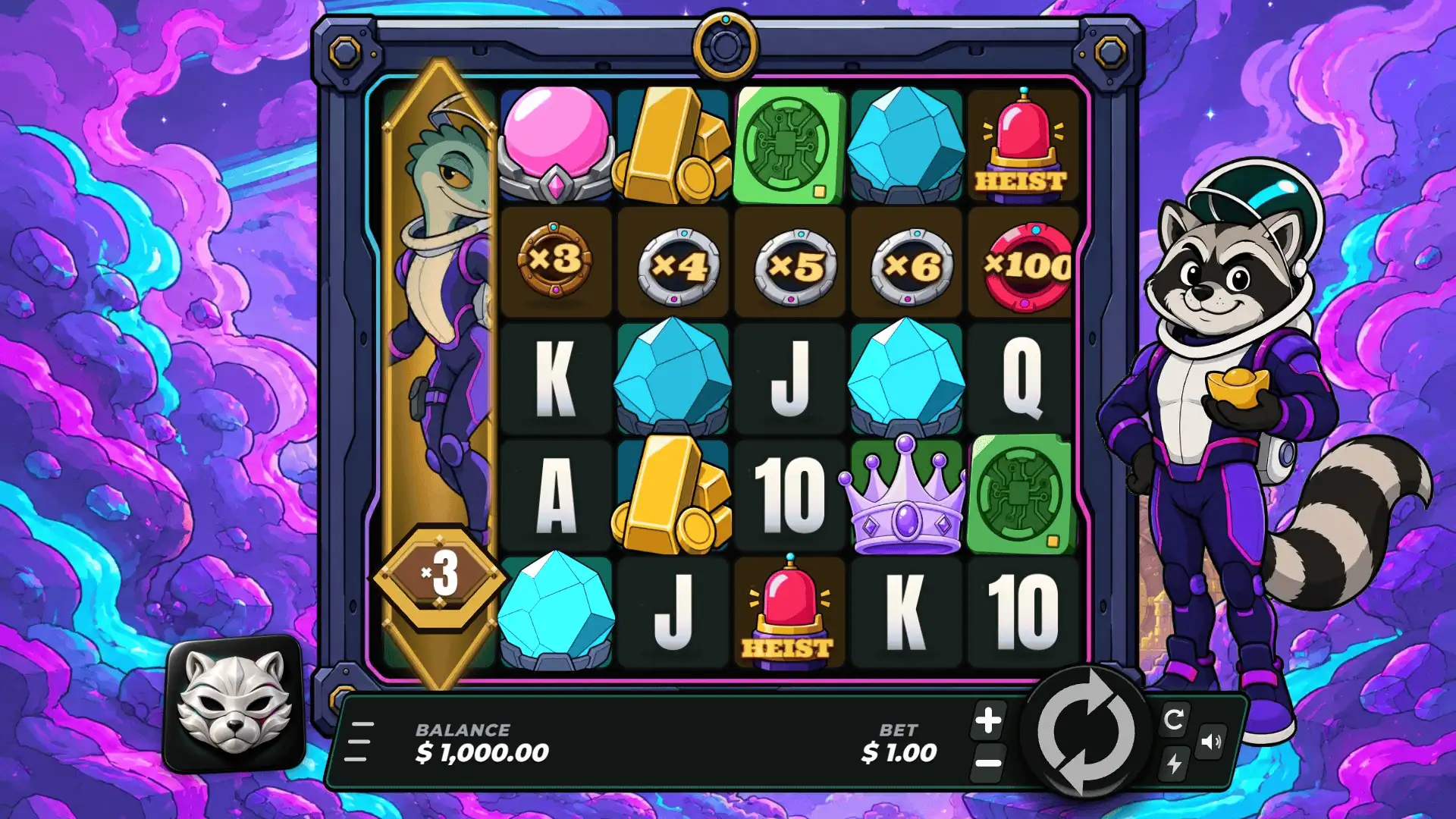 Cosmic Rascal slot gameplay reels