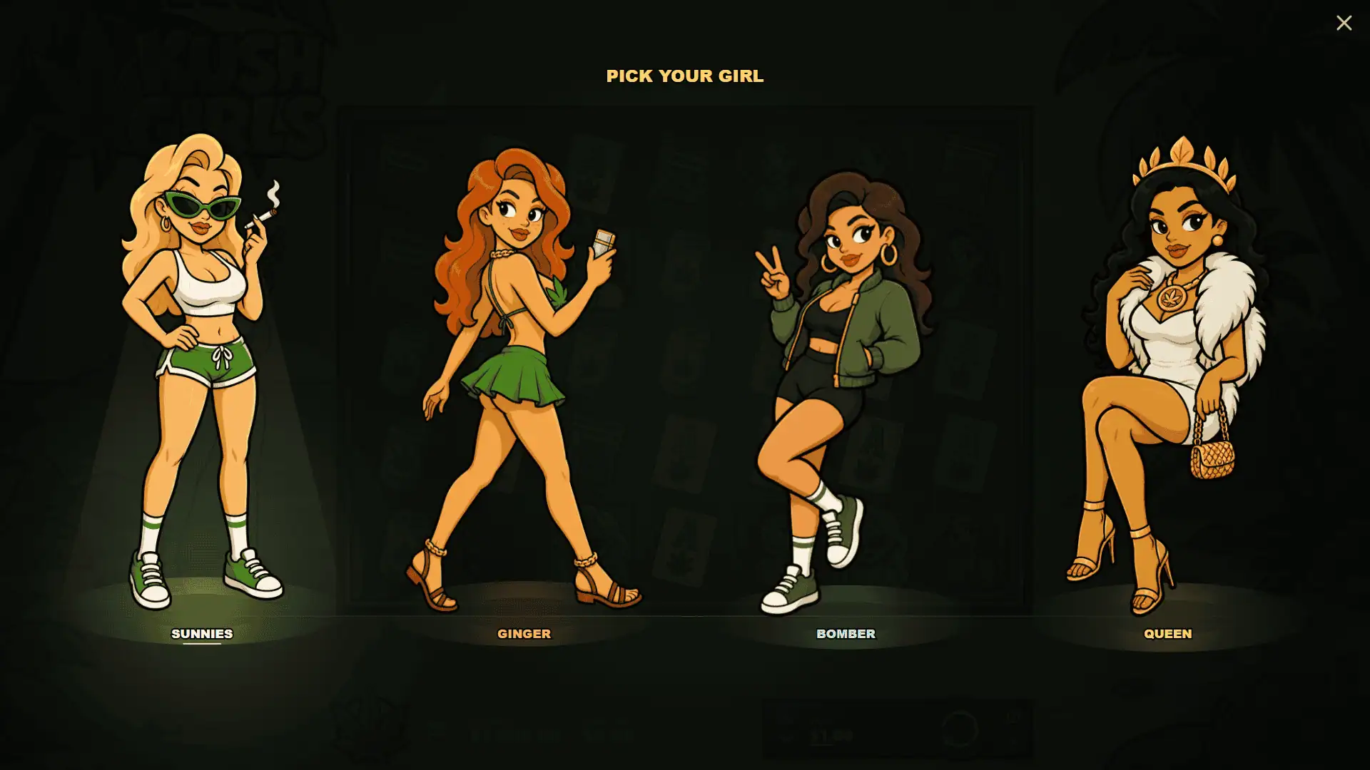Kush Girls slot intro screen
