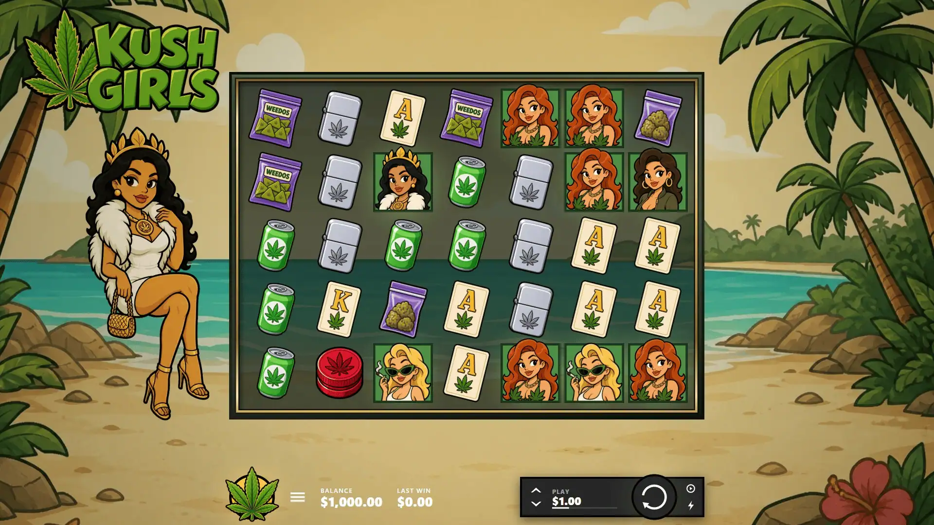 Kush Girls slot gameplay reels