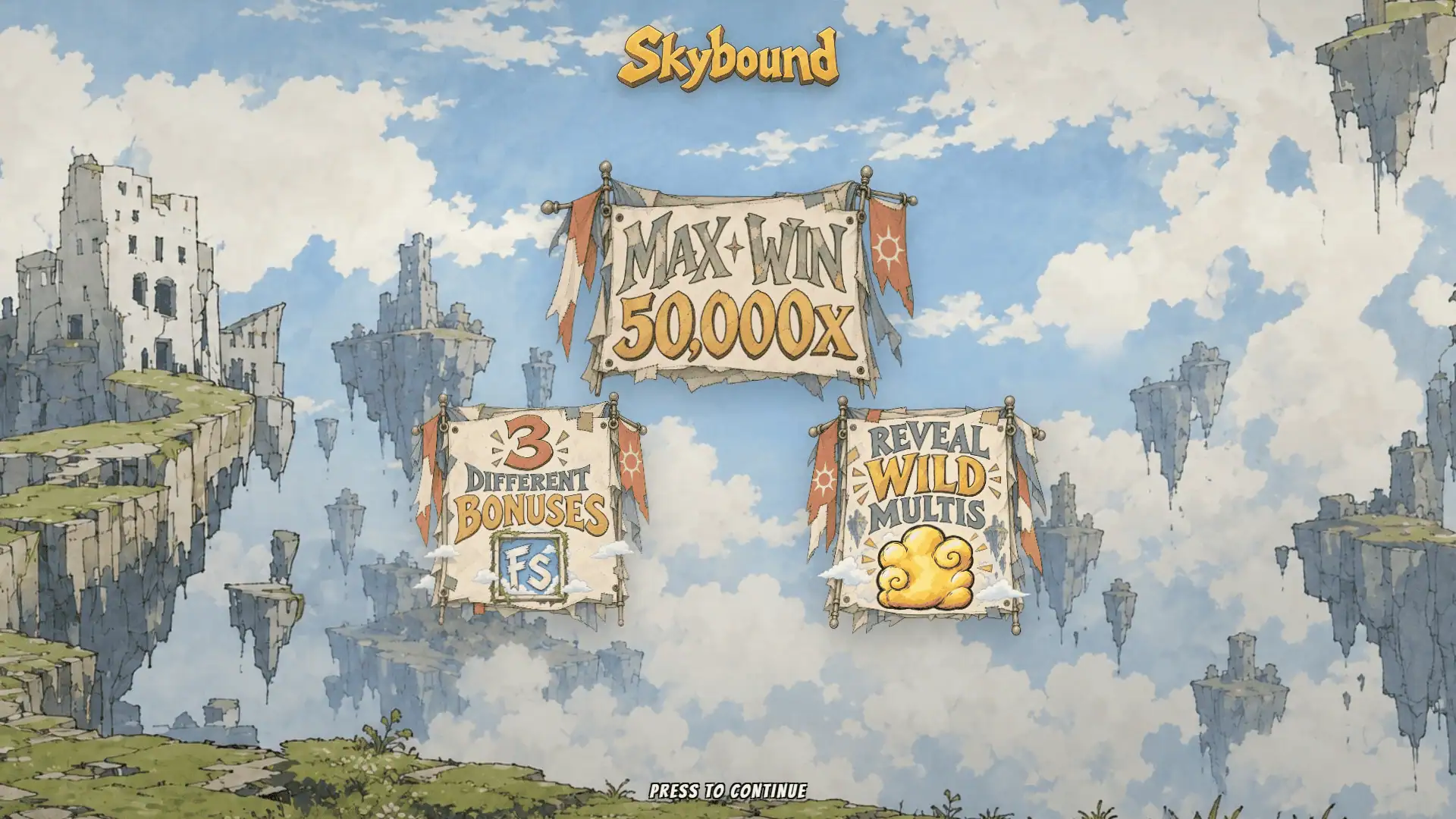Skybound slot intro screen