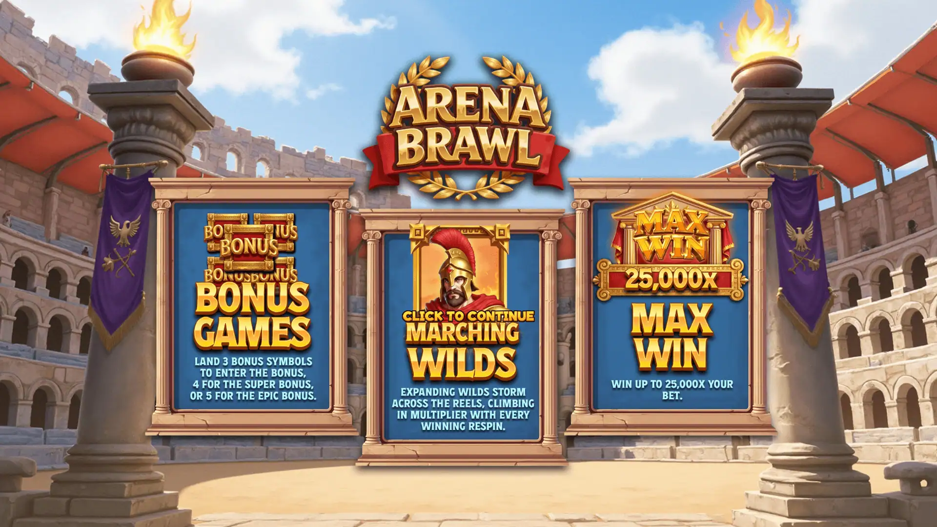 Arena Brawl slot intro screen