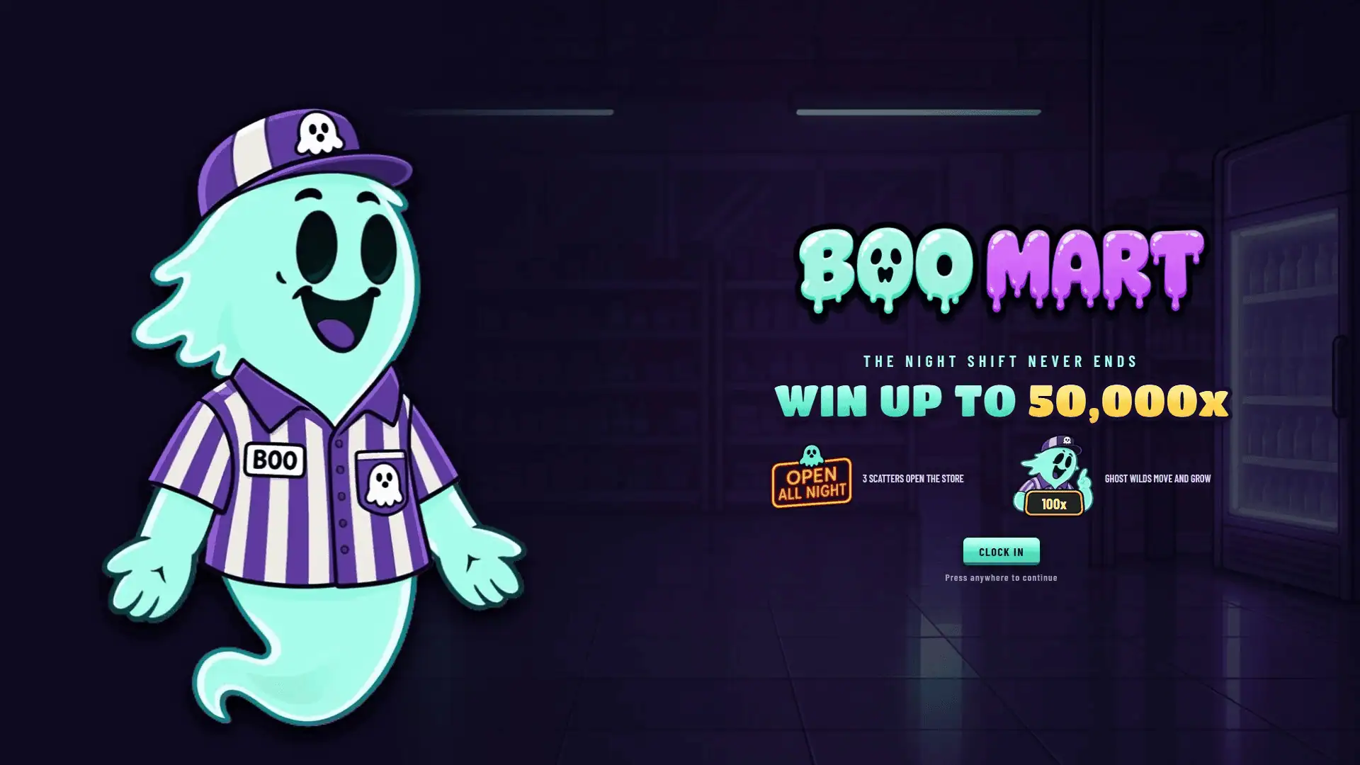 BOO Mart slot intro screen