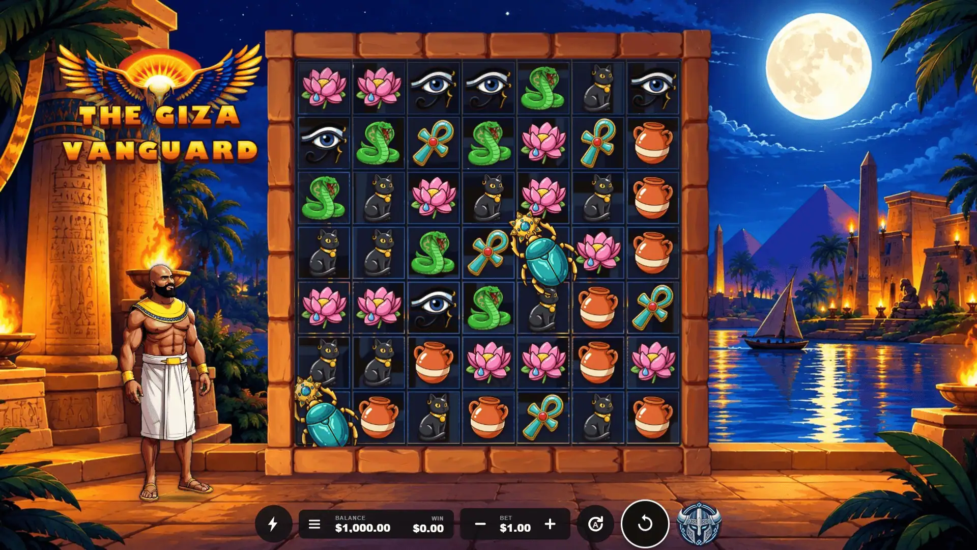 The Giza Vanguard slot gameplay reels