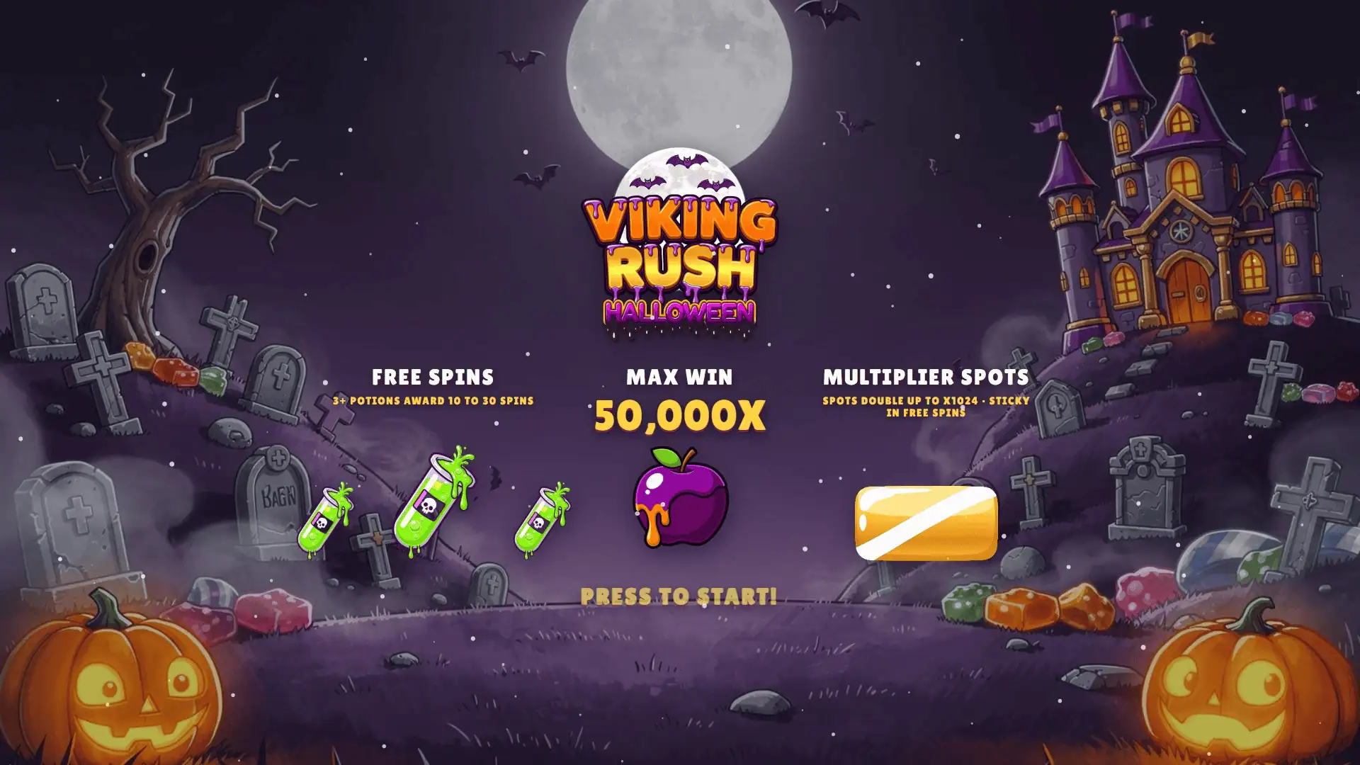 Viking Rush Halloween slot intro screen