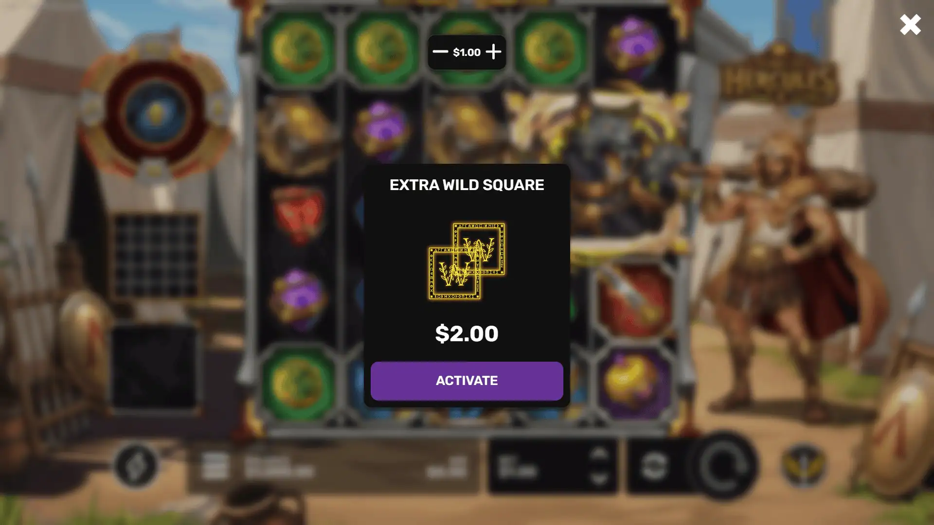 Tome of Hercules bonus buy menu