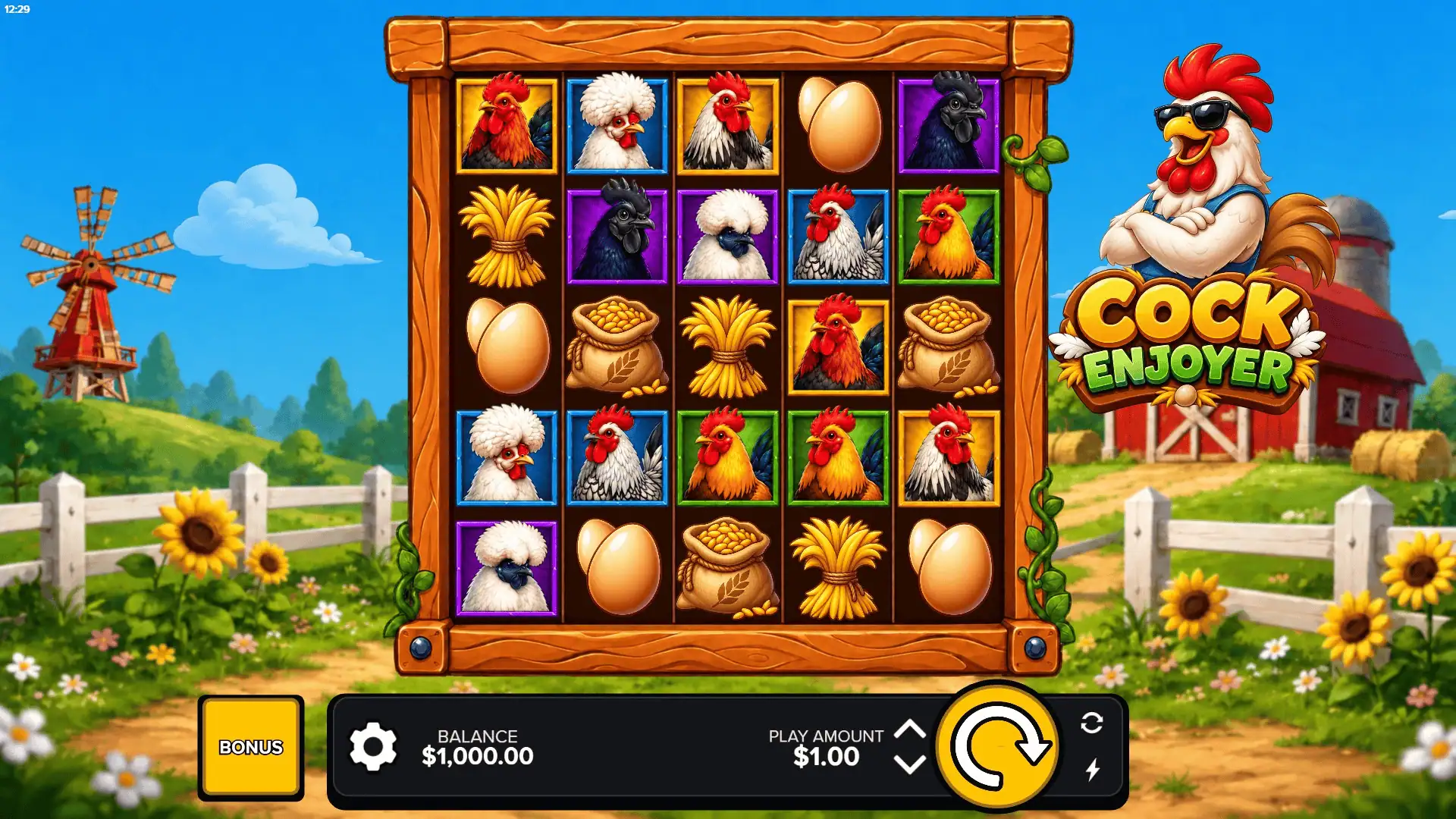 Cock Enjoyer slot gameplay reels