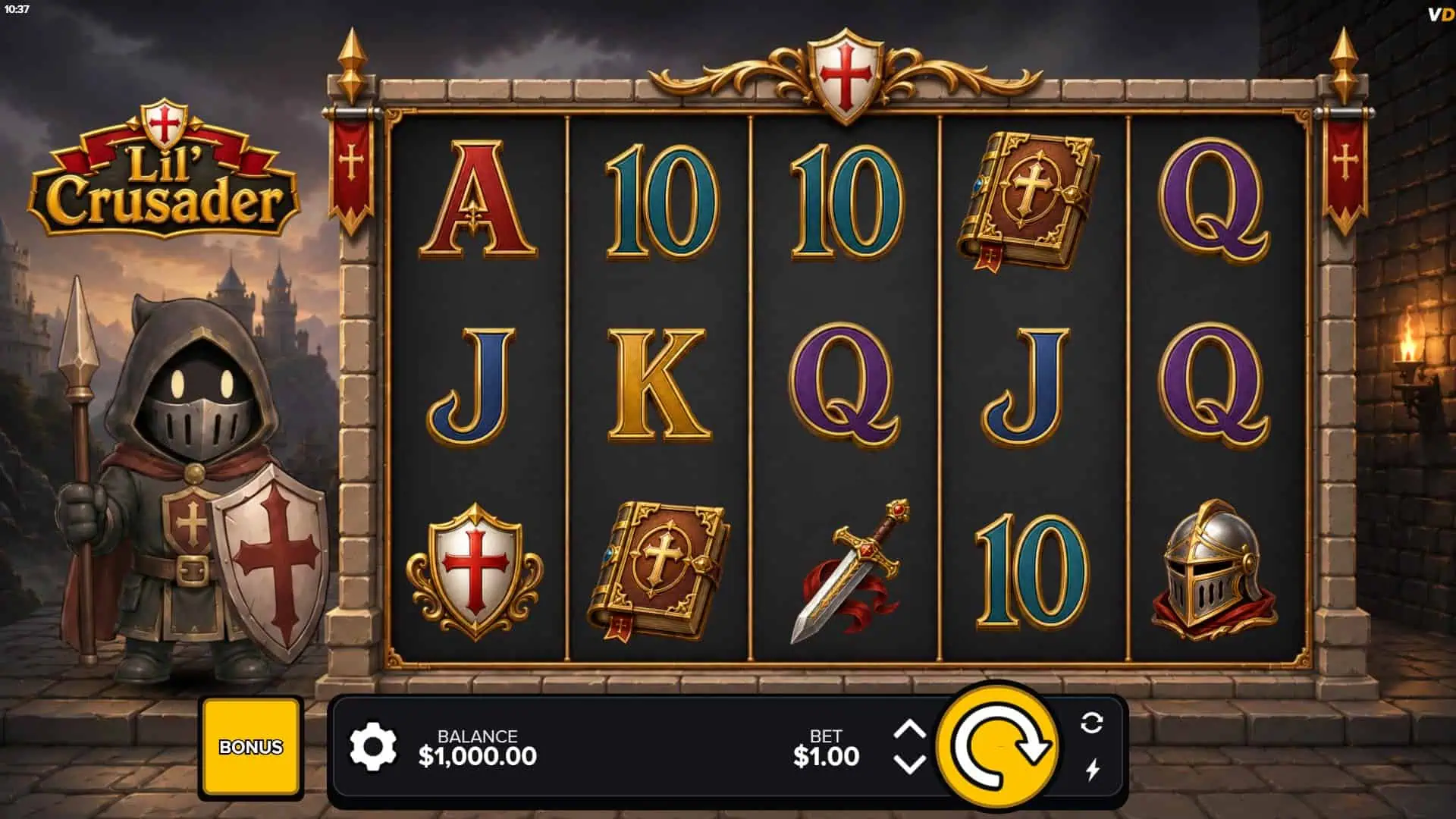 Lil&rsquo; Crusader slot gameplay reels