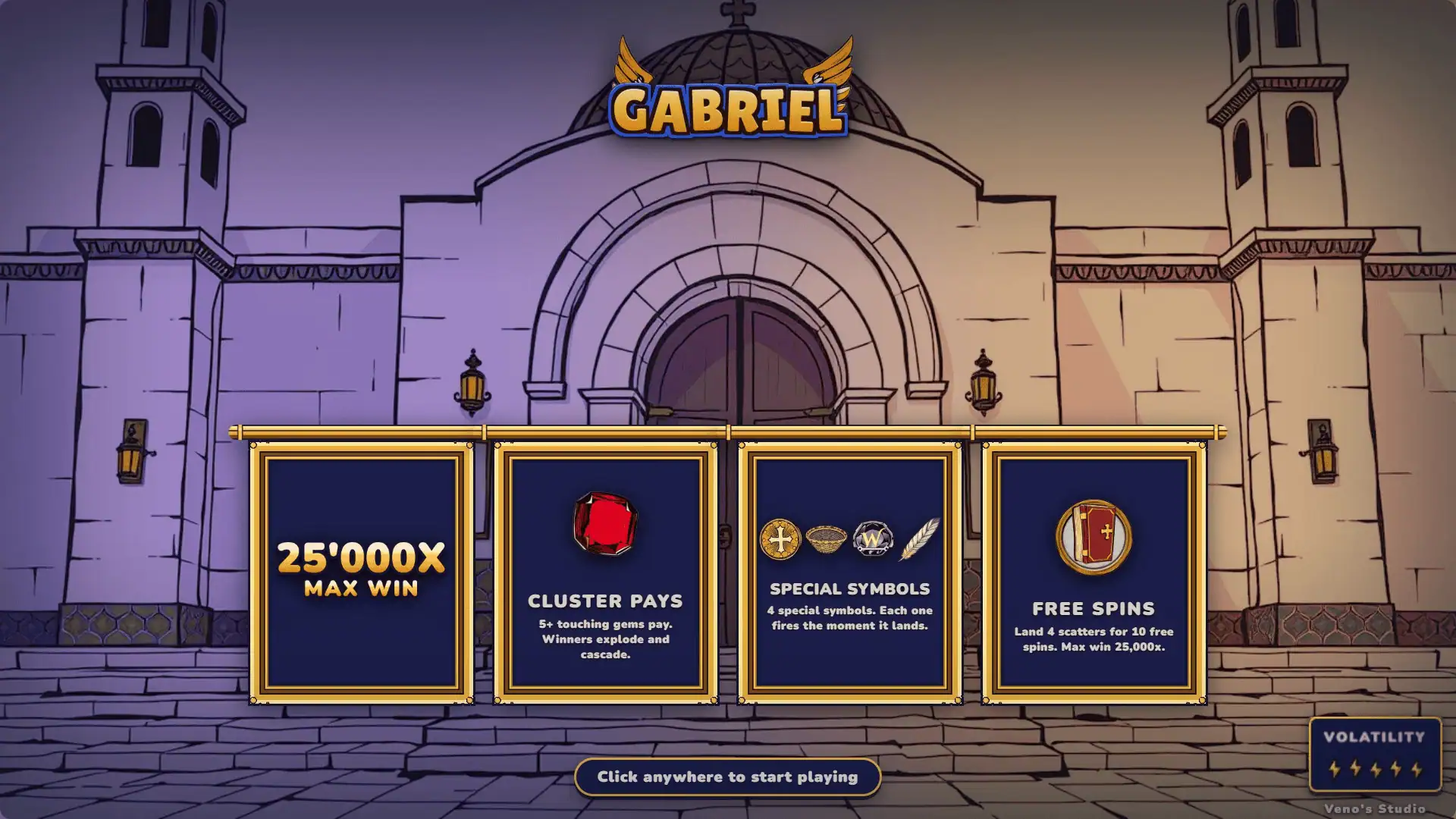 Gabriel slot intro screen