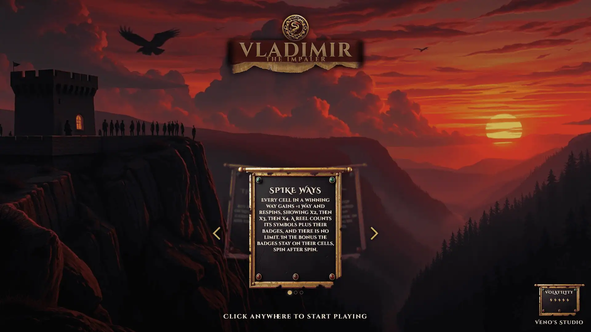 Vladimir slot intro screen
