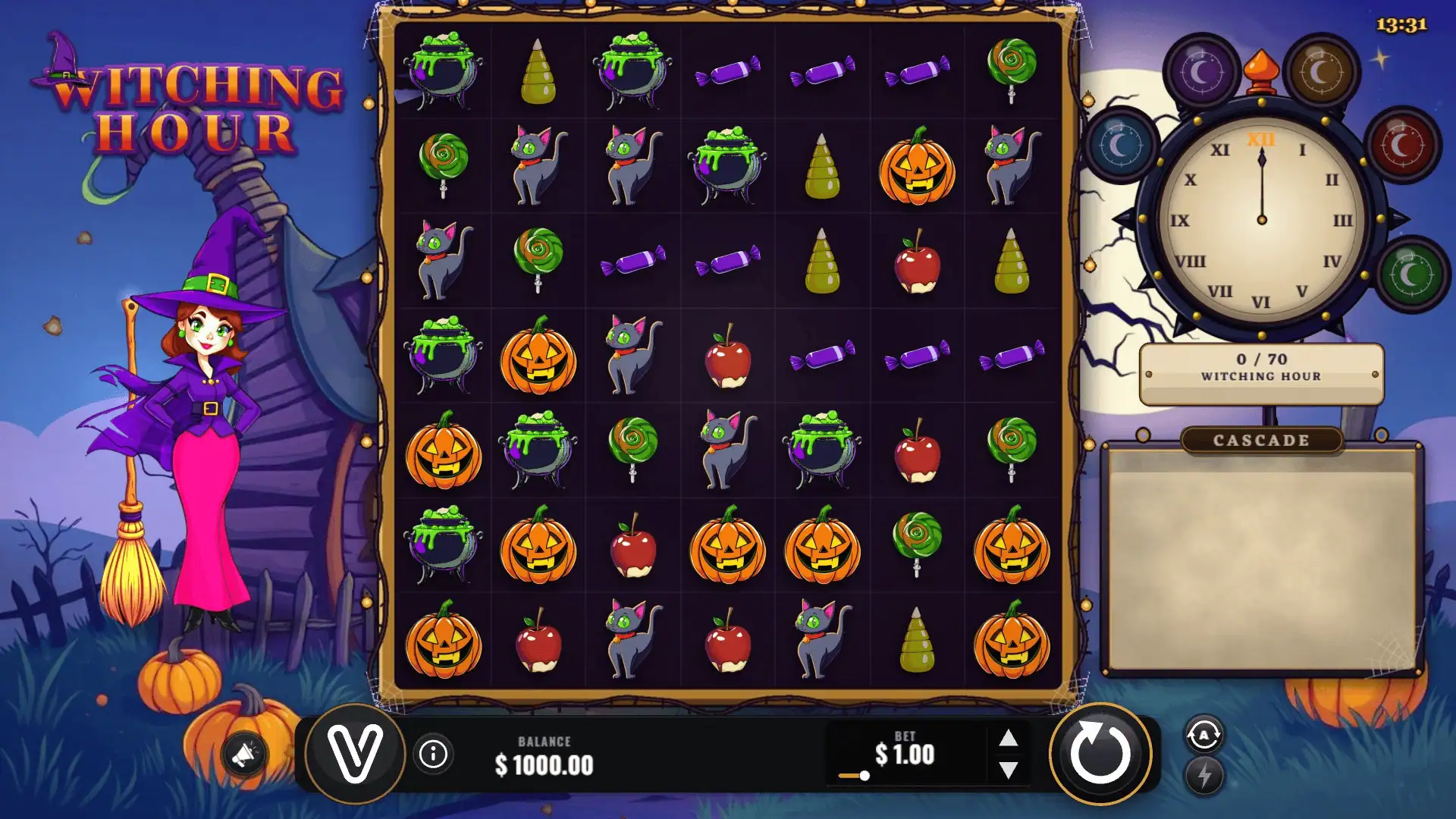 Witching Hour slot gameplay reels