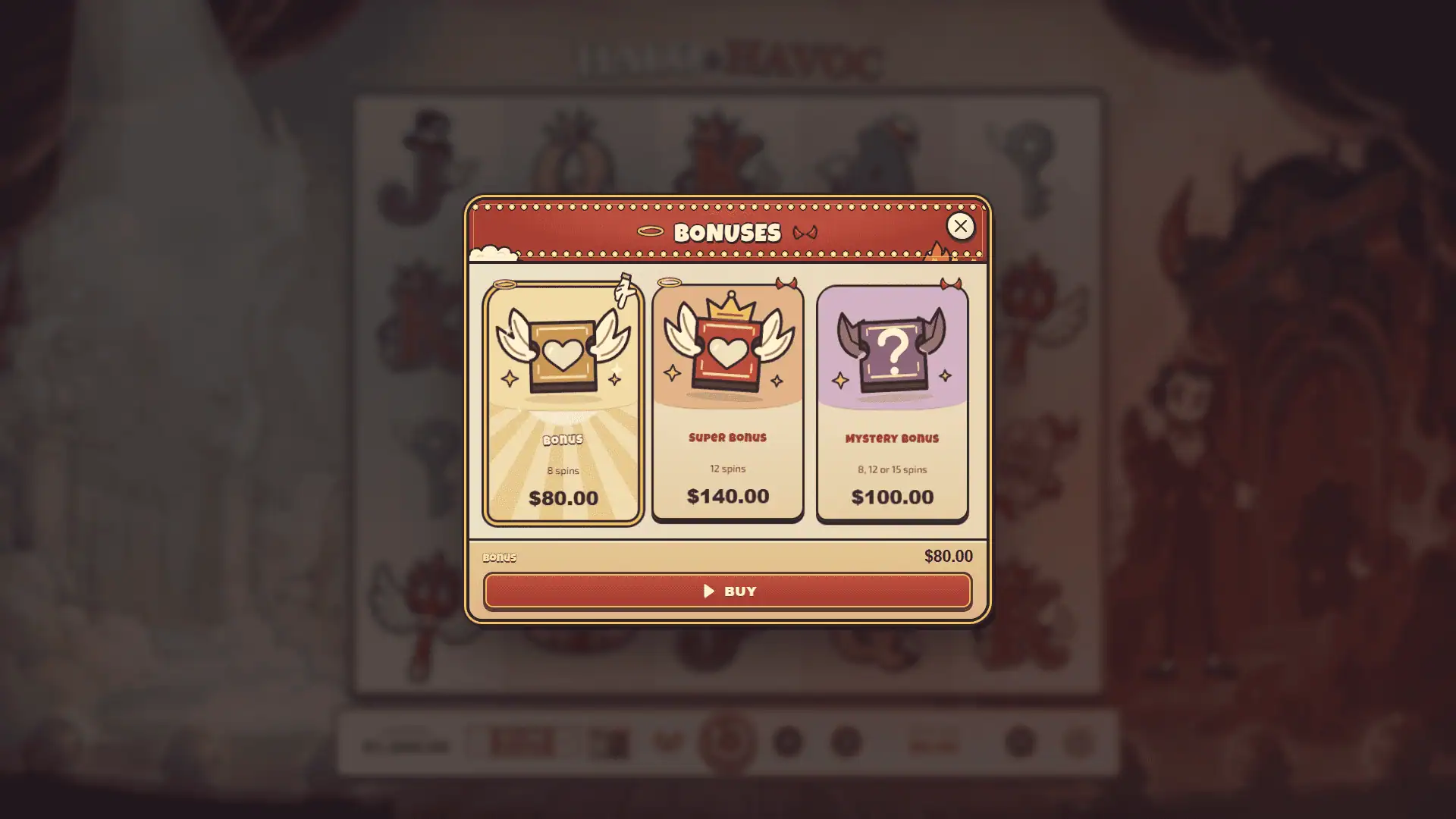 Halo & Havoc bonus buy menu