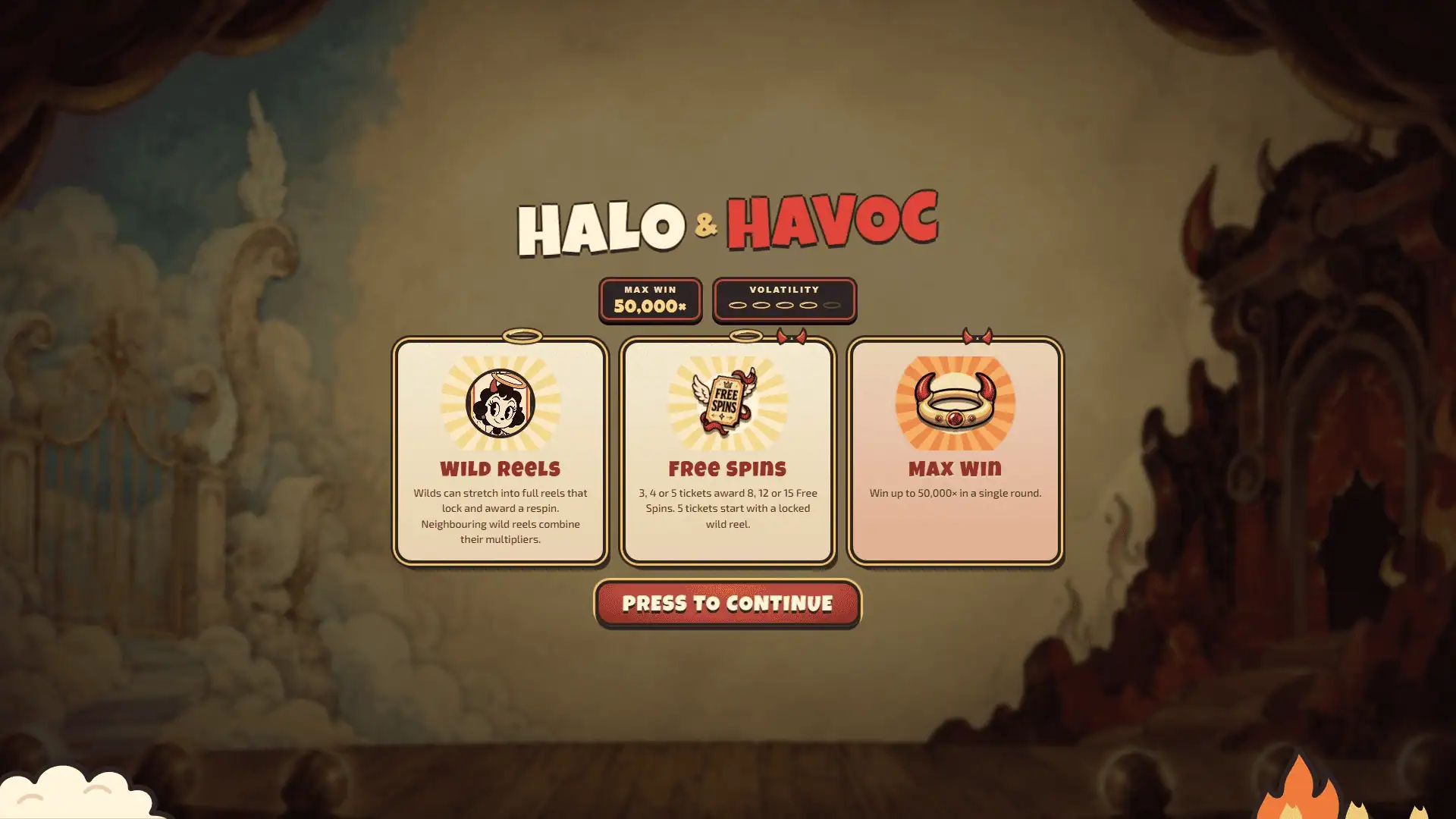 Halo & Havoc slot intro screen