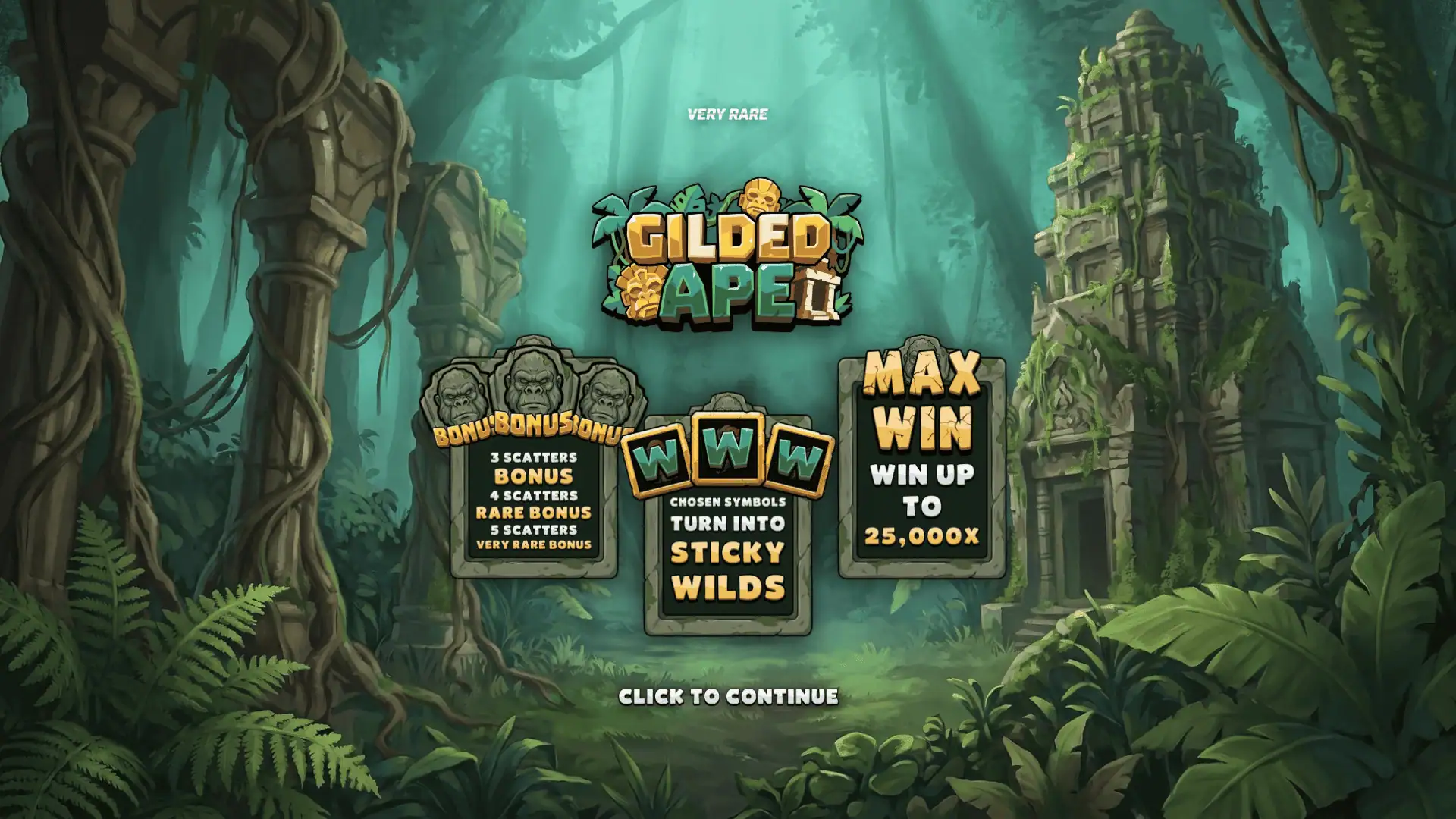 Gilded Ape slot intro screen