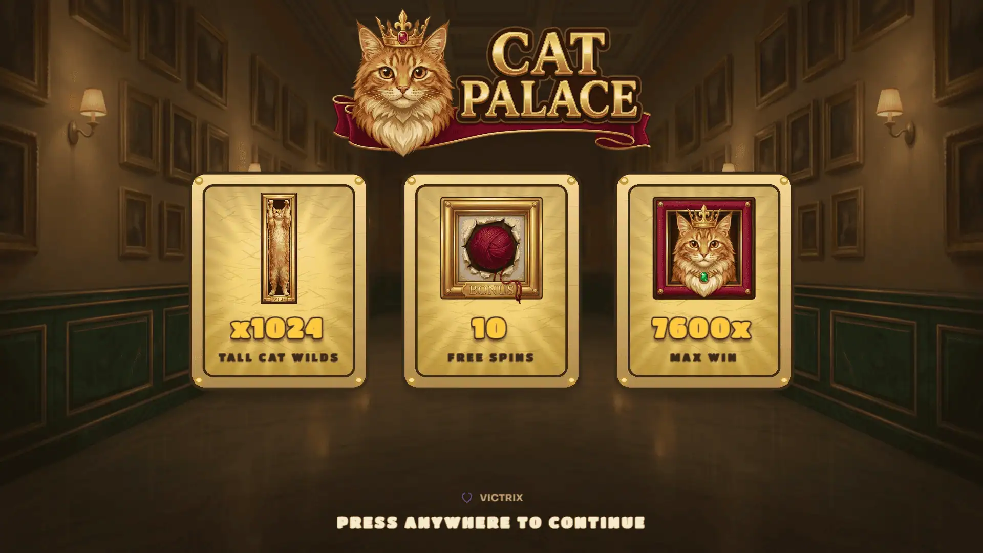 Cat Palace slot intro screen
