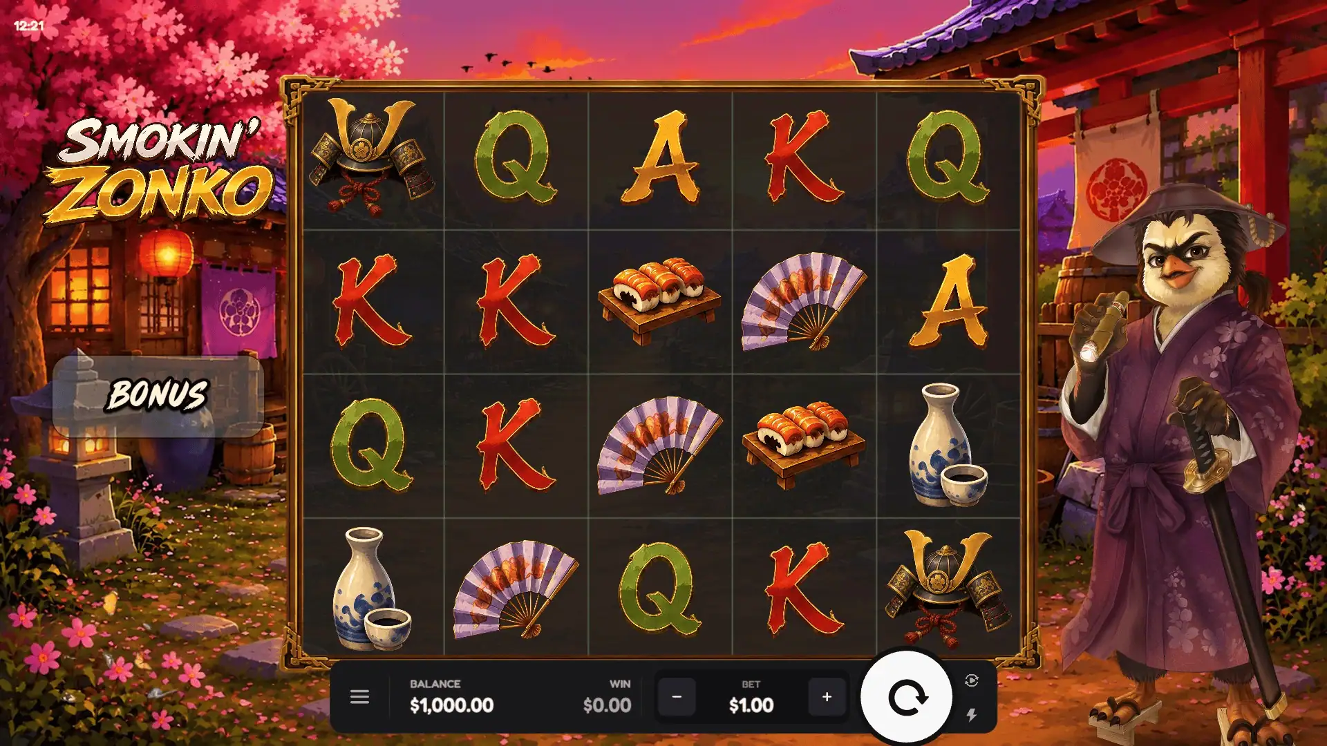 Smokin' Zonko slot gameplay reels