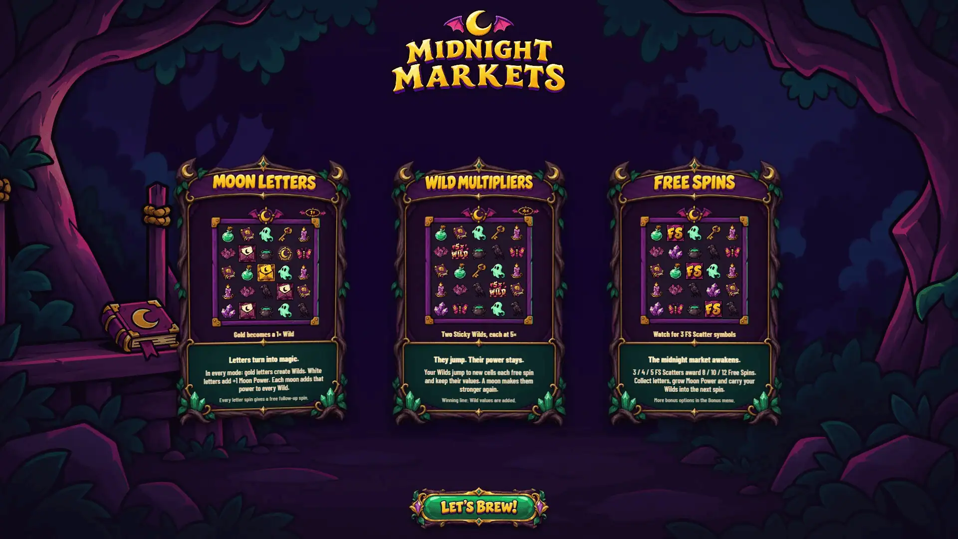 Midnight Market slot intro screen