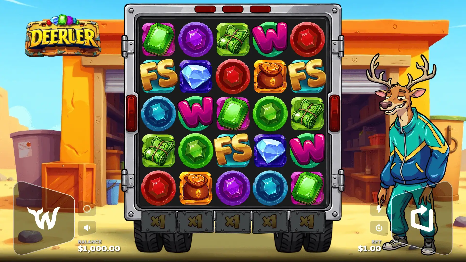 Deerler slot gameplay reels