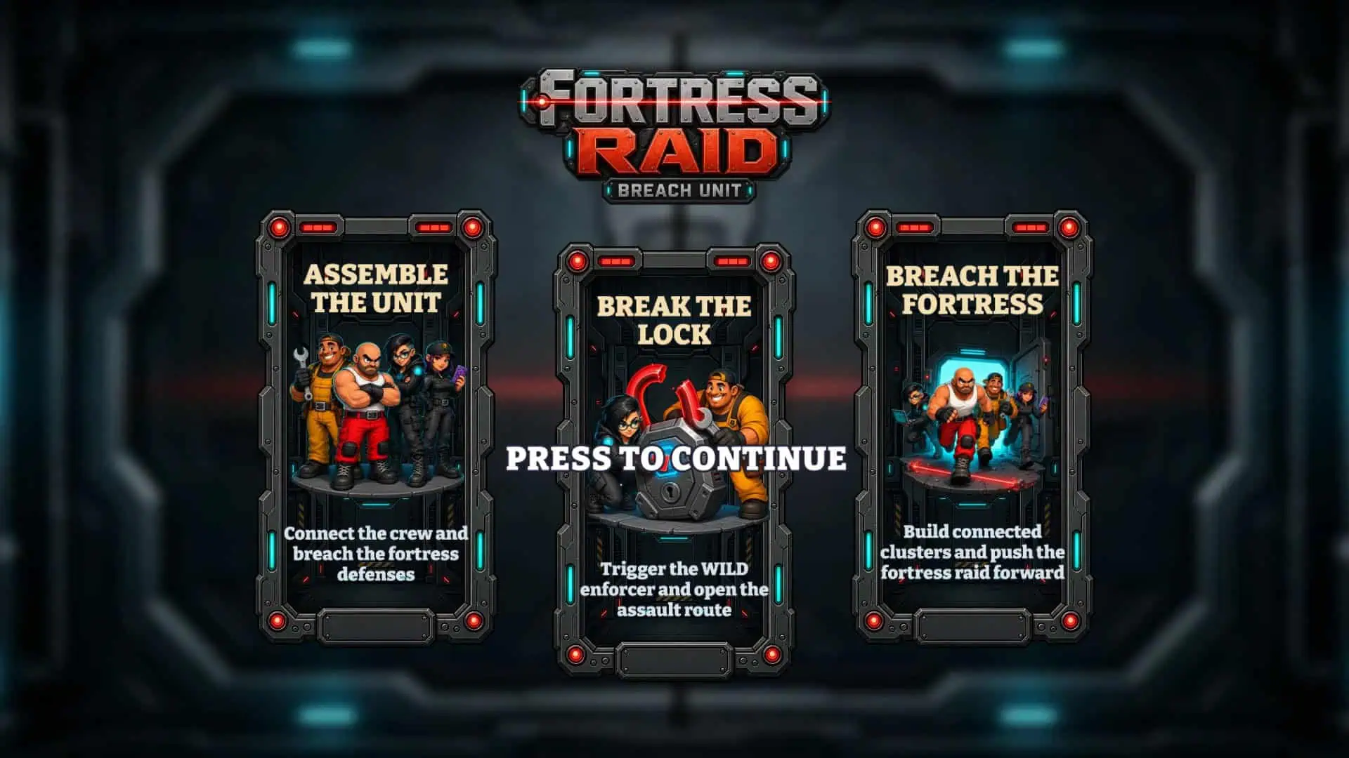 Fortress Raid slot intro screen