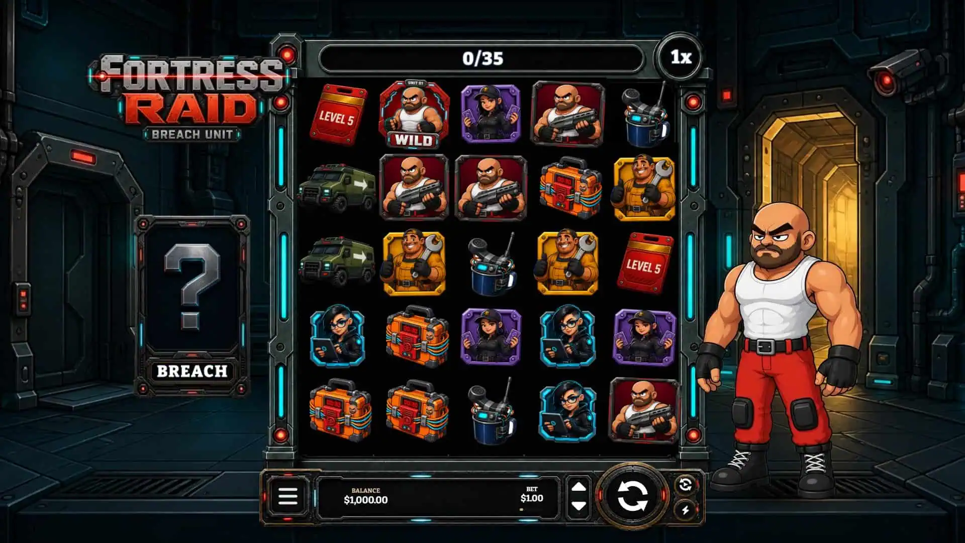 Fortress Raid slot gameplay reels