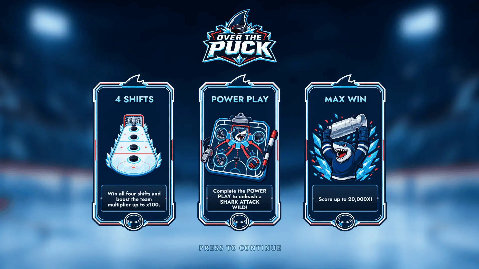 Over The Puck slot intro screen