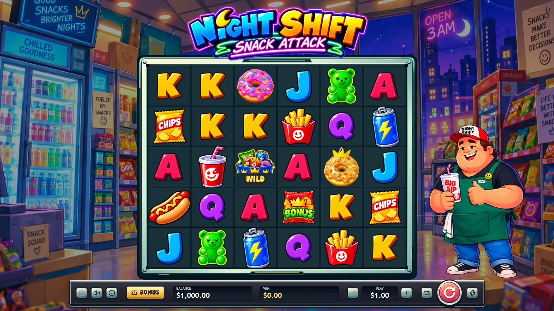 Night Shift slot gameplay reels