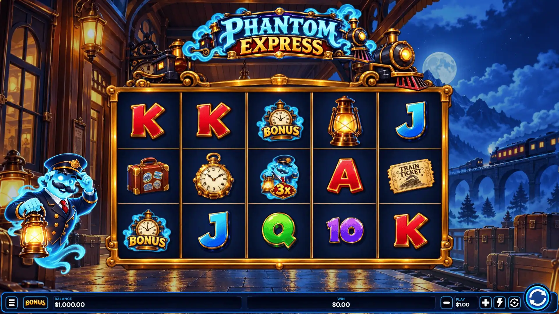 Phantom Express slot gameplay reels