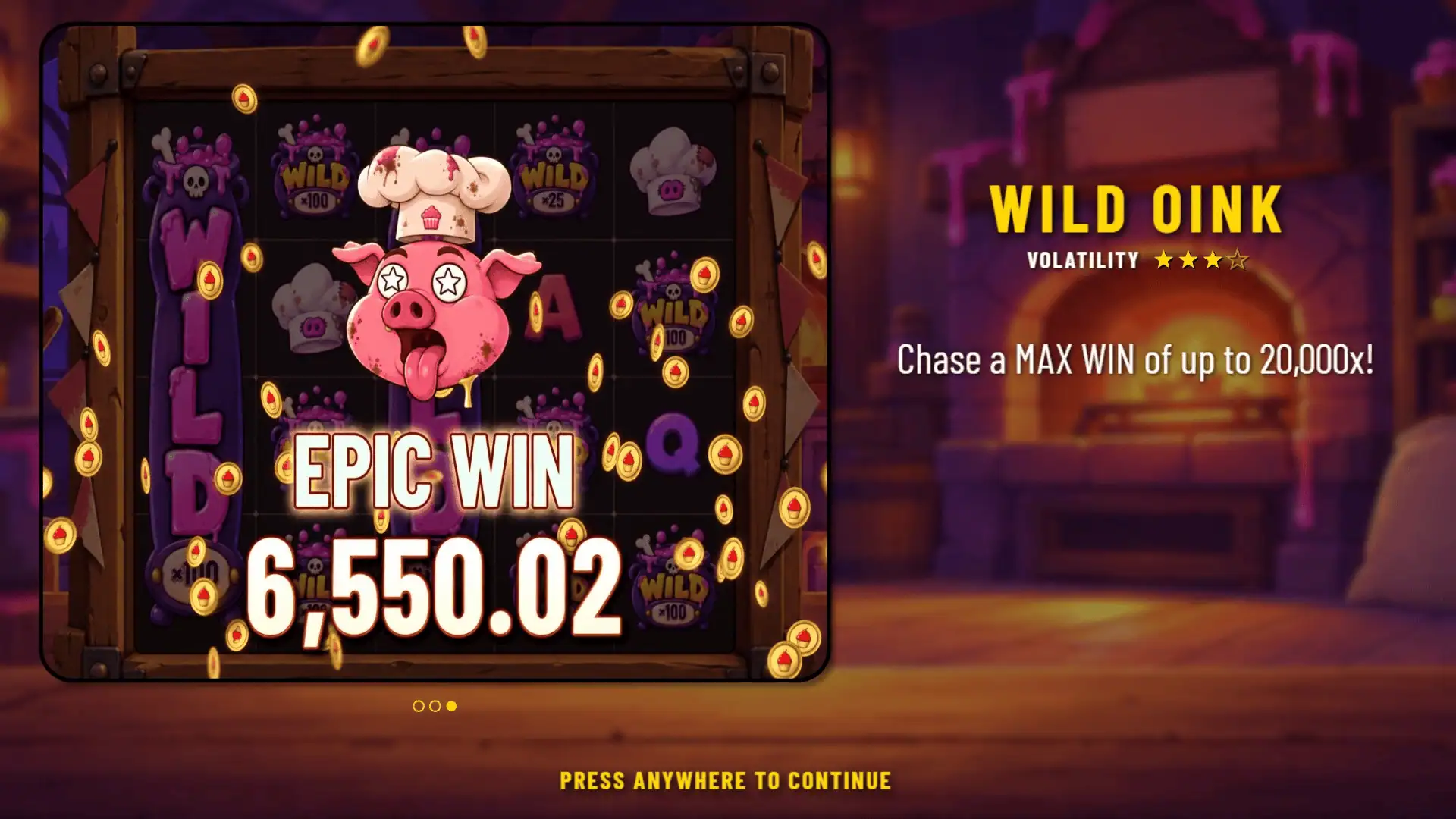 Wild Oink slot intro screen
