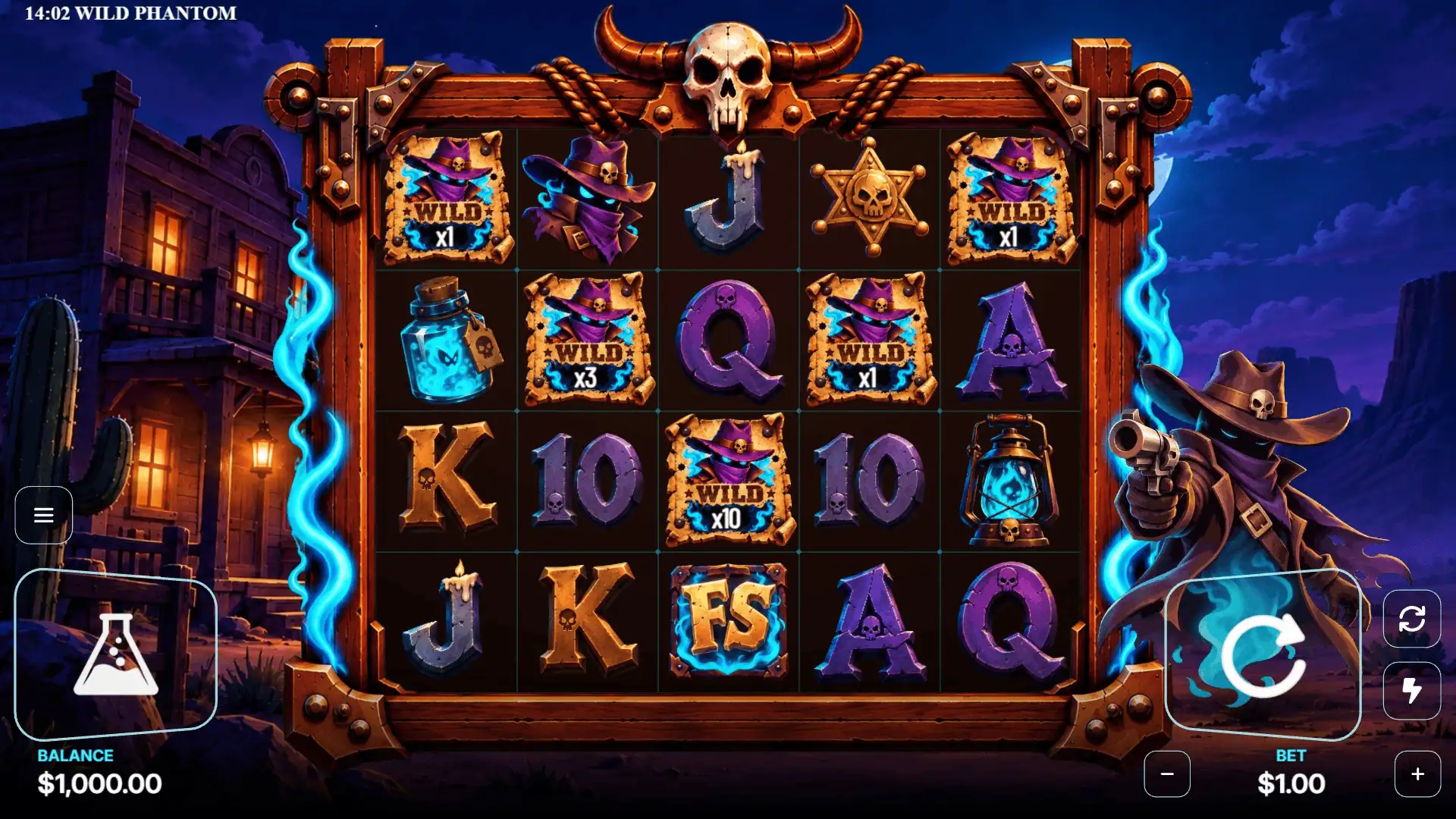 Wild Phantom slot gameplay reels