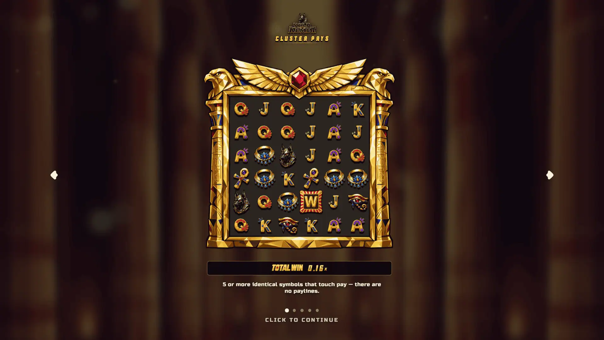 Wild Kemet slot intro screen