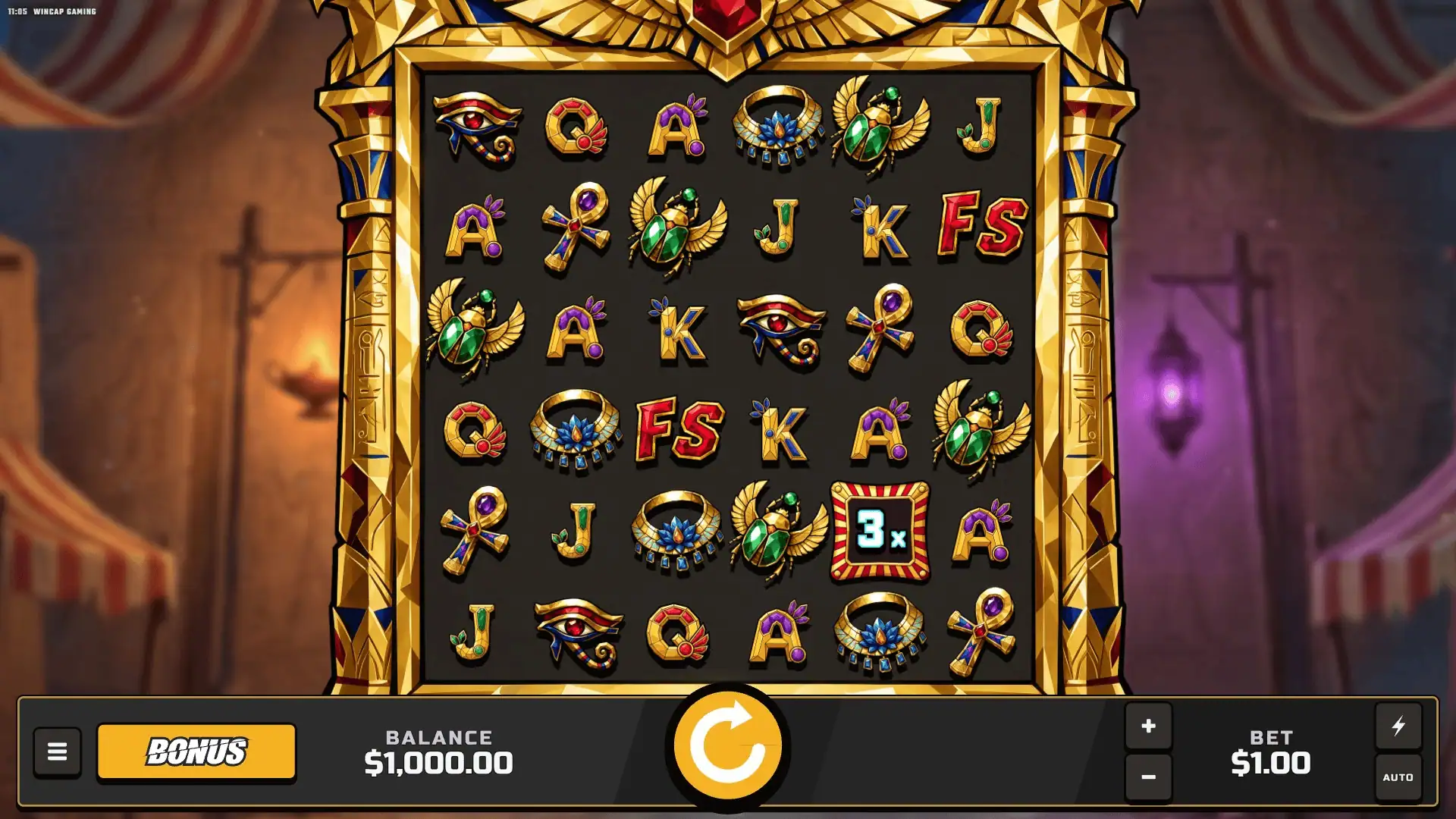 Wild Kemet slot gameplay reels
