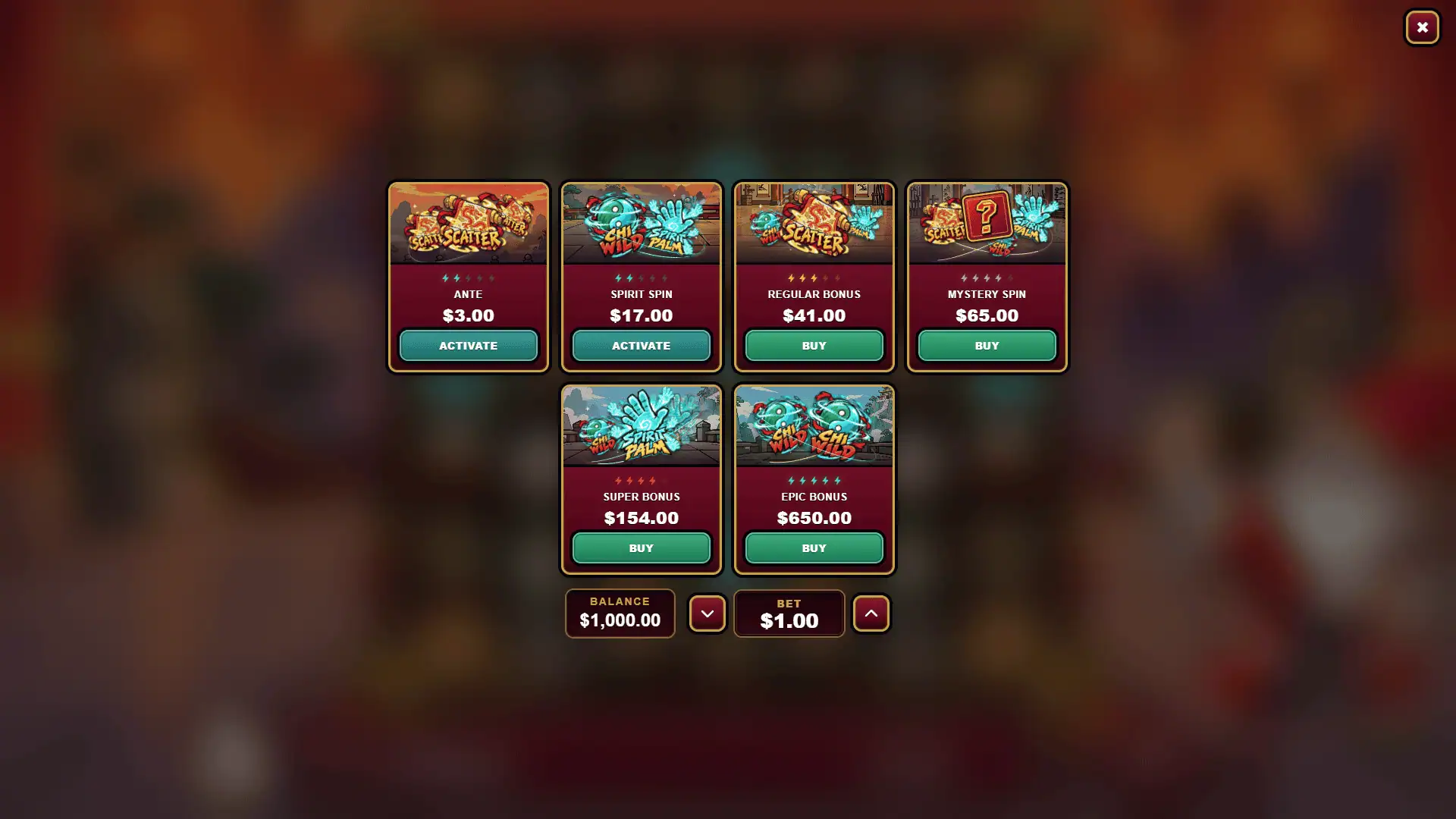Gnome Fu bonus buy menu