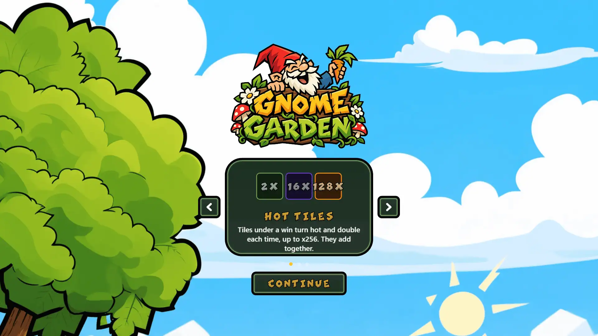 Gnome Garden slot intro screen