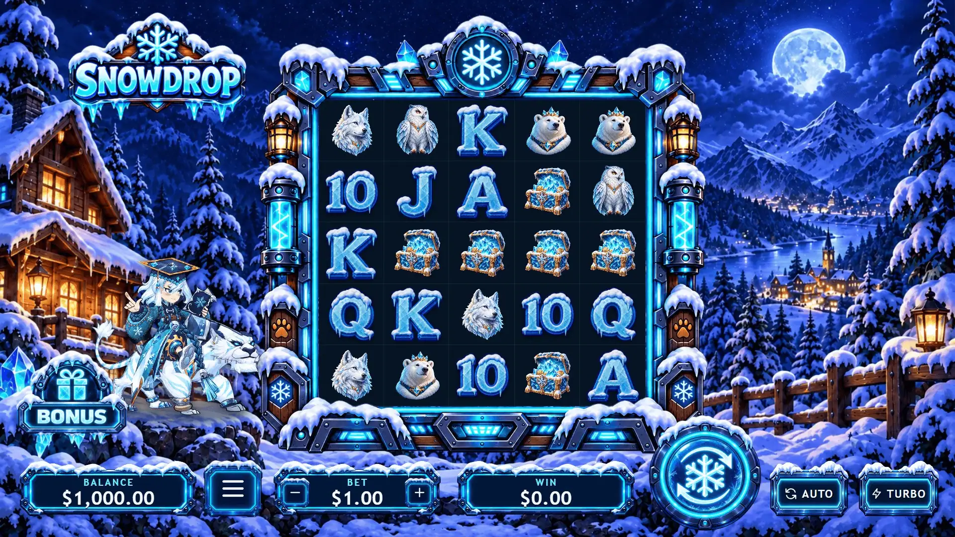 Snowdrop slot gameplay reels